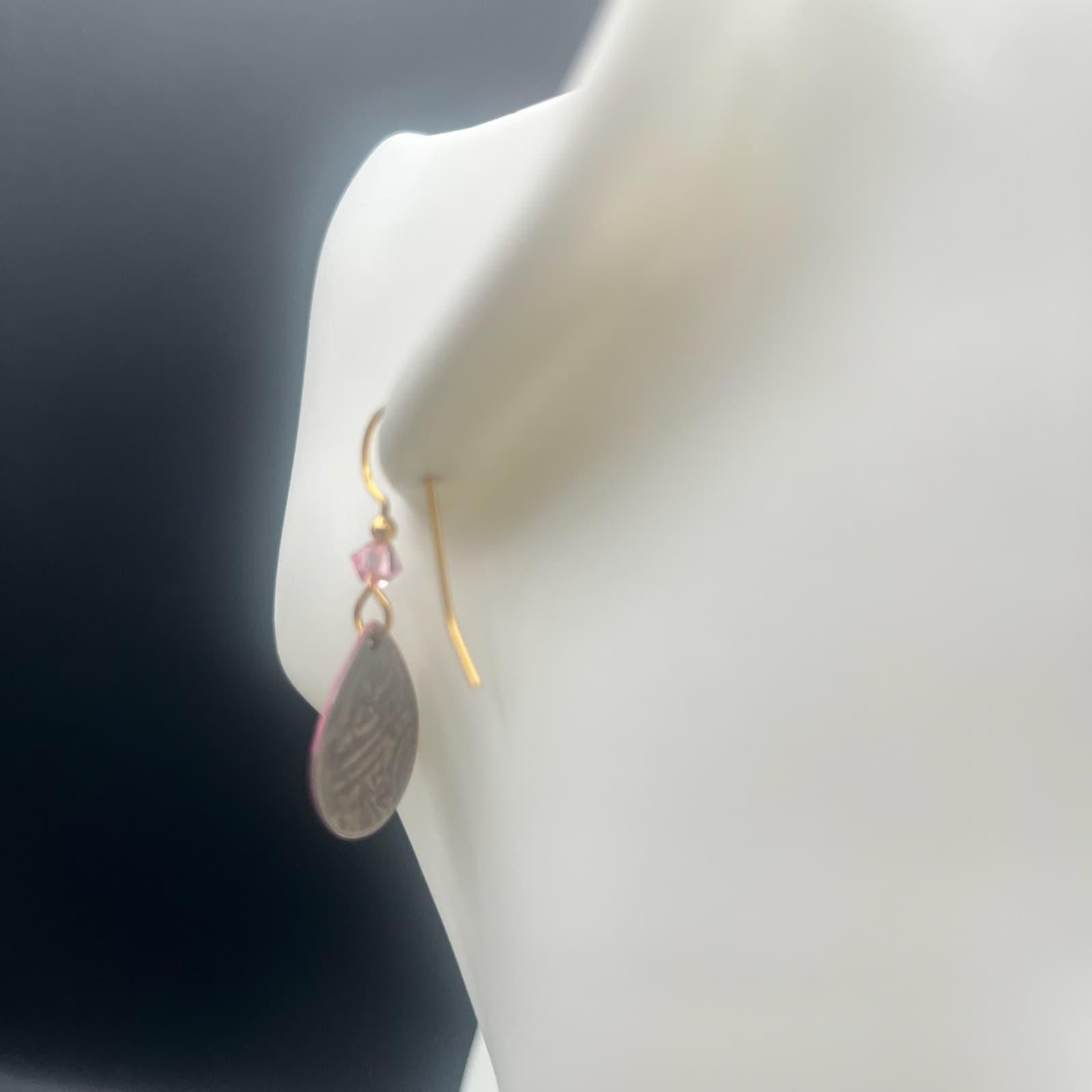 Vintage Y2K Gold Tone Teardrop Dangle Earrings Boho Women's Classic Jewelry - Thumbnail 4