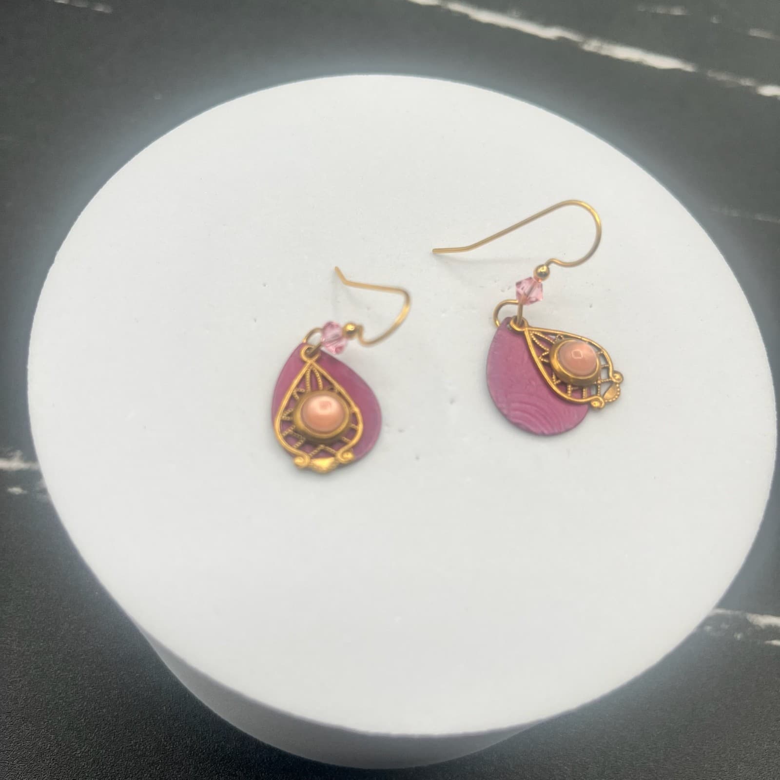 Vintage Y2K Gold Tone Teardrop Dangle Earrings Boho Women's Classic Jewelry - Thumbnail 8