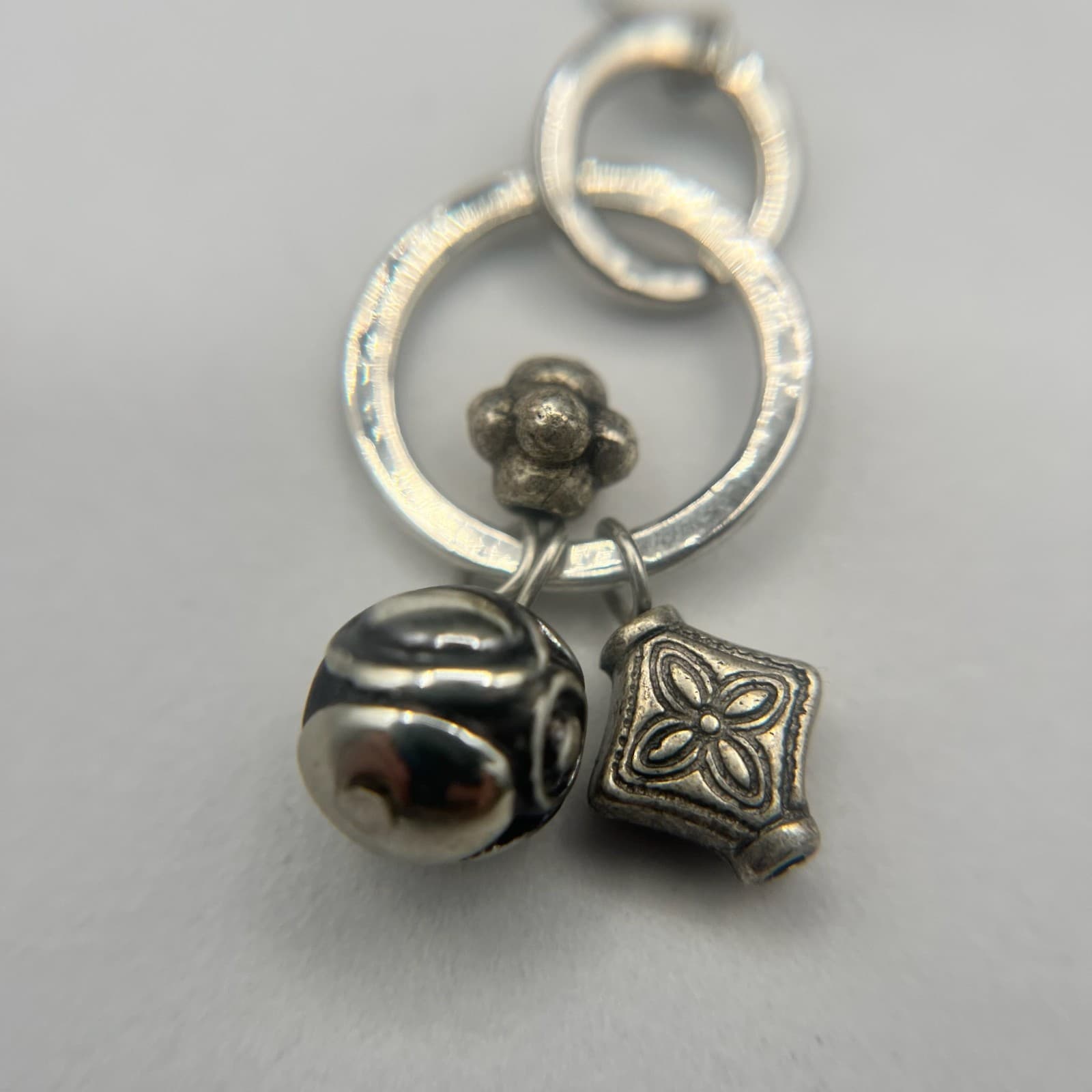 Vintage 90s Silver Tone Charm Dangle Earrings Boho Women's Classic Jewelry - Thumbnail 12