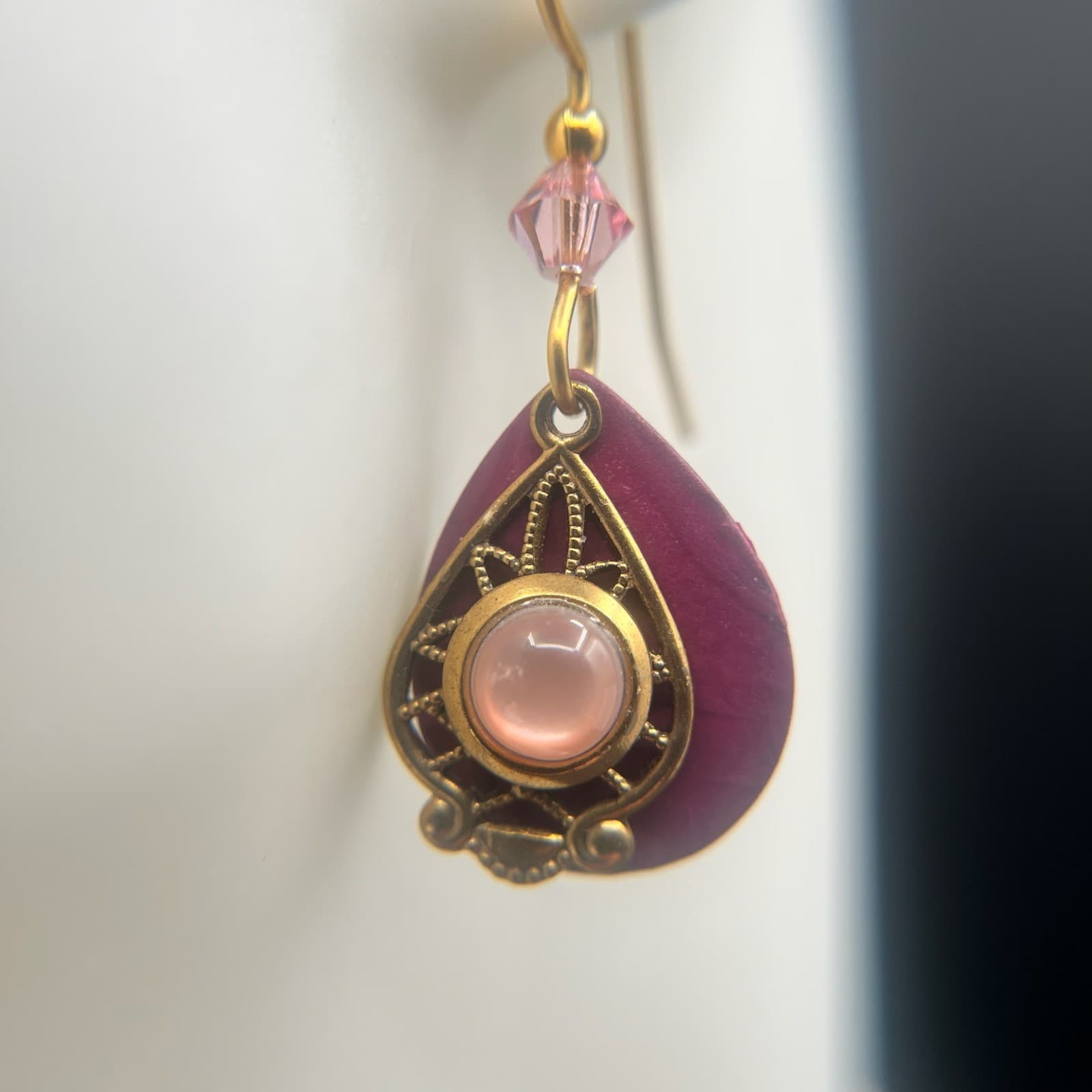 Vintage Y2K Gold Tone Teardrop Dangle Earrings Boho Women's Classic Jewelry - Thumbnail 3