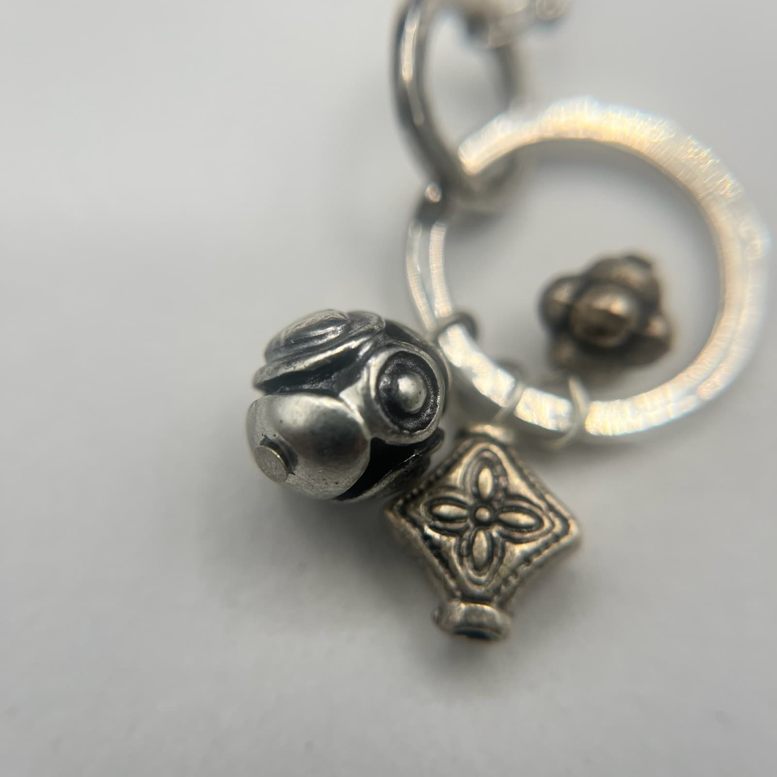 Vintage 90s Silver Tone Charm Dangle Earrings Boho Women's Classic Jewelry - Thumbnail 10