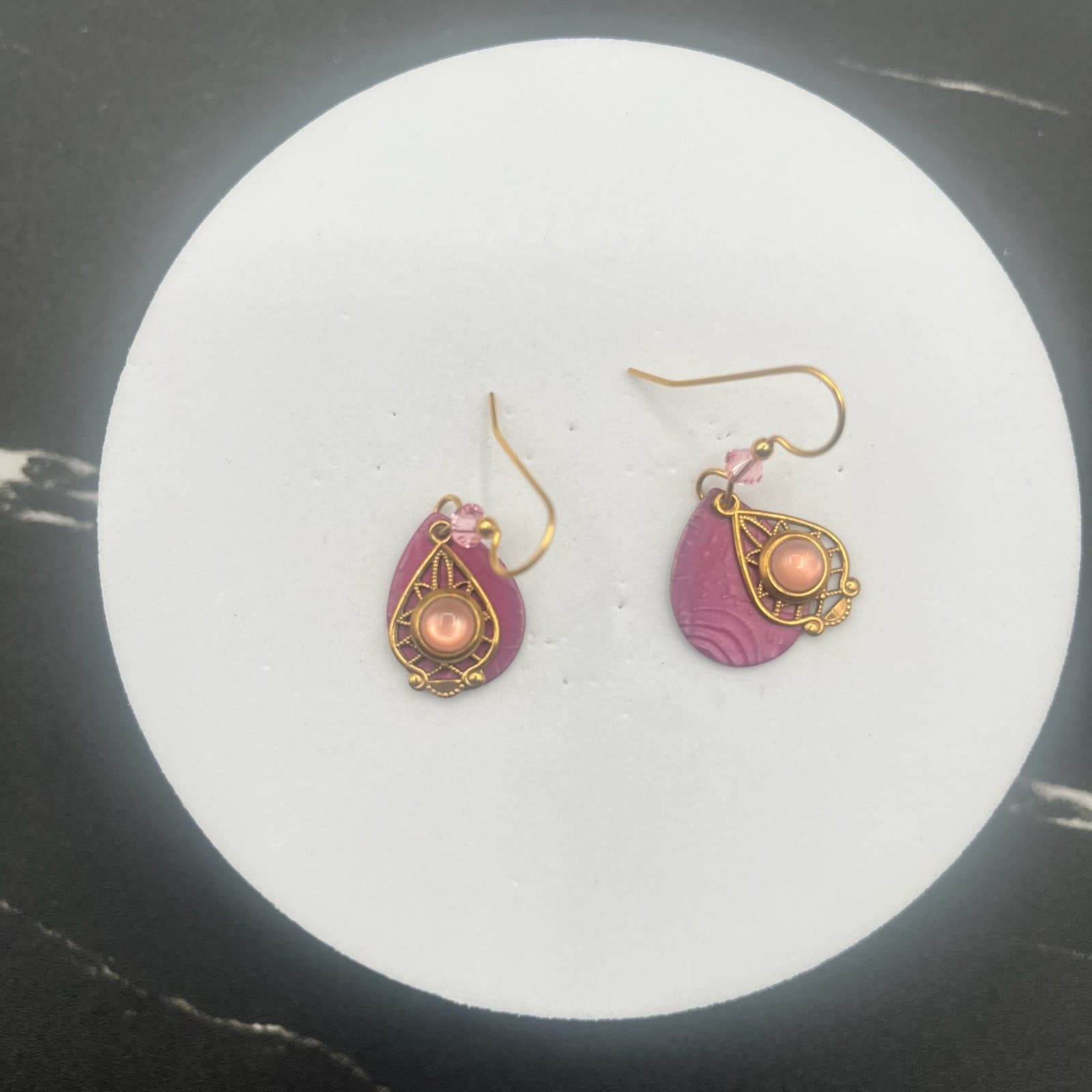 Vintage Y2K Gold Tone Teardrop Dangle Earrings Boho Women's Classic Jewelry - Thumbnail 7