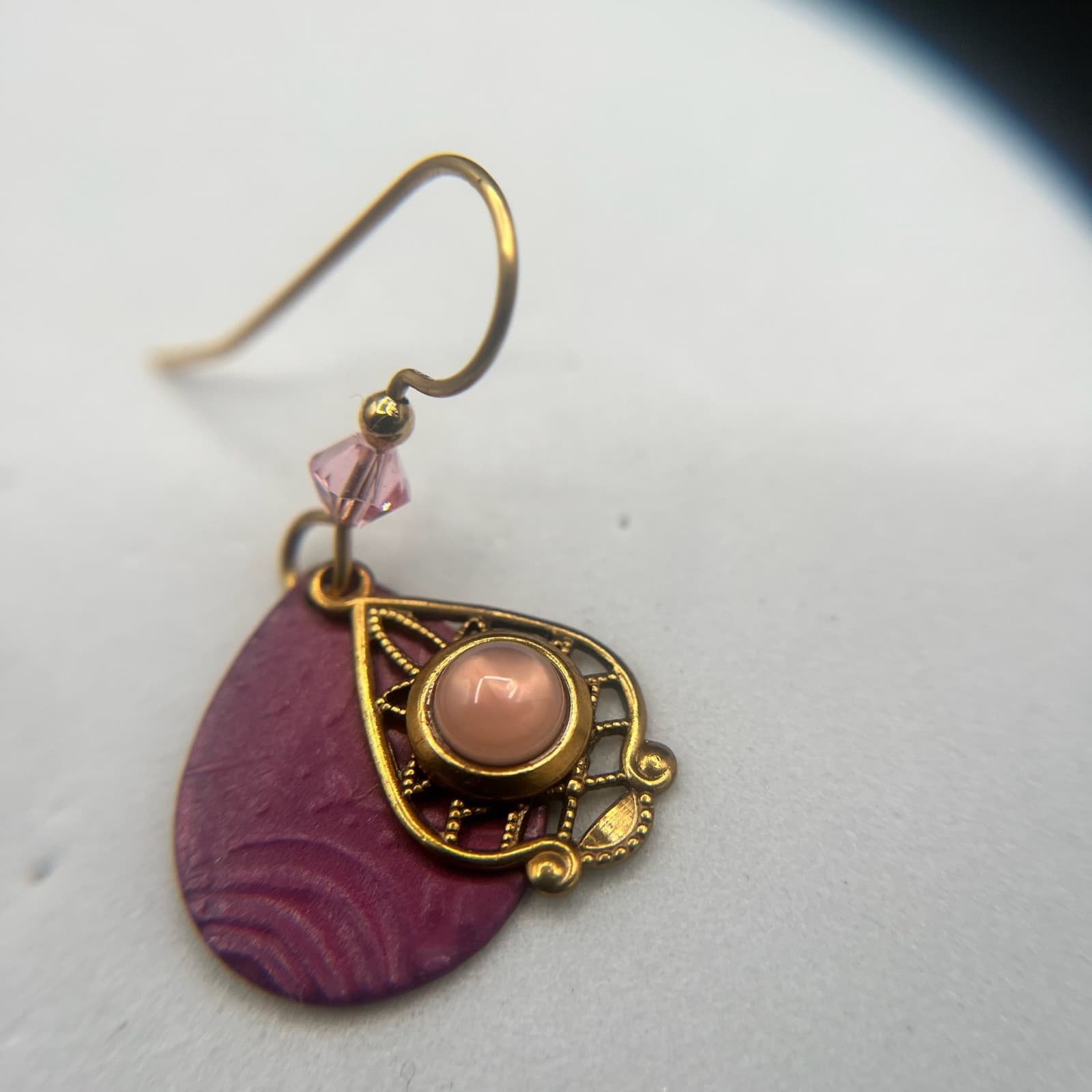 Vintage Y2K Gold Tone Teardrop Dangle Earrings Boho Women's Classic Jewelry - Thumbnail 10