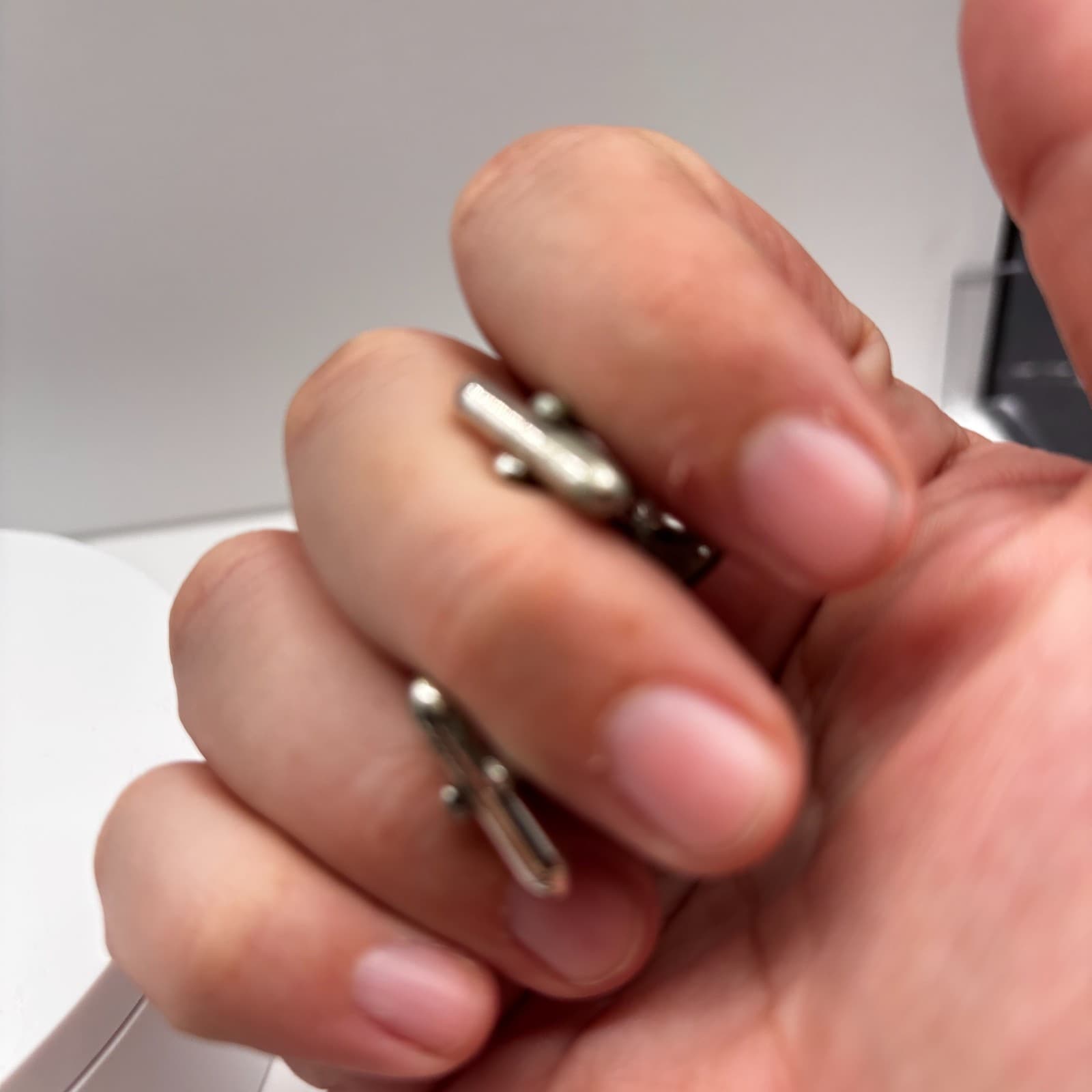 VTG Swank Cufflinks Silver Tone Abstract Leaf Eye Design Mod Mid Century Men's - Thumbnail 11