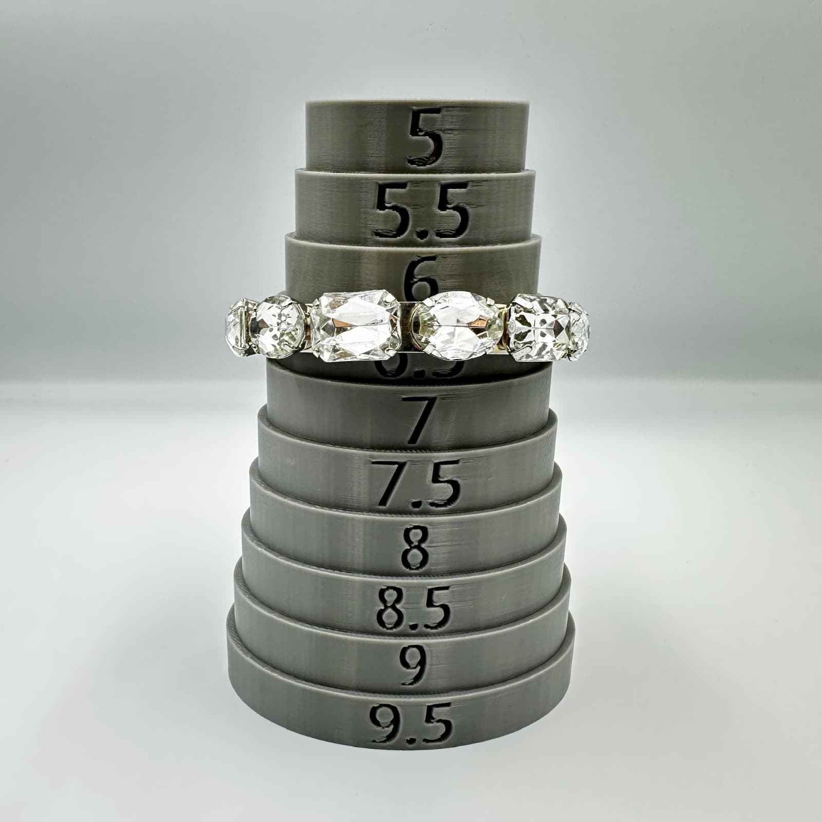 Silver-Tone Oversized Crystal Statement Bangle – Glam Cocktail Sparkle - Thumbnail 6