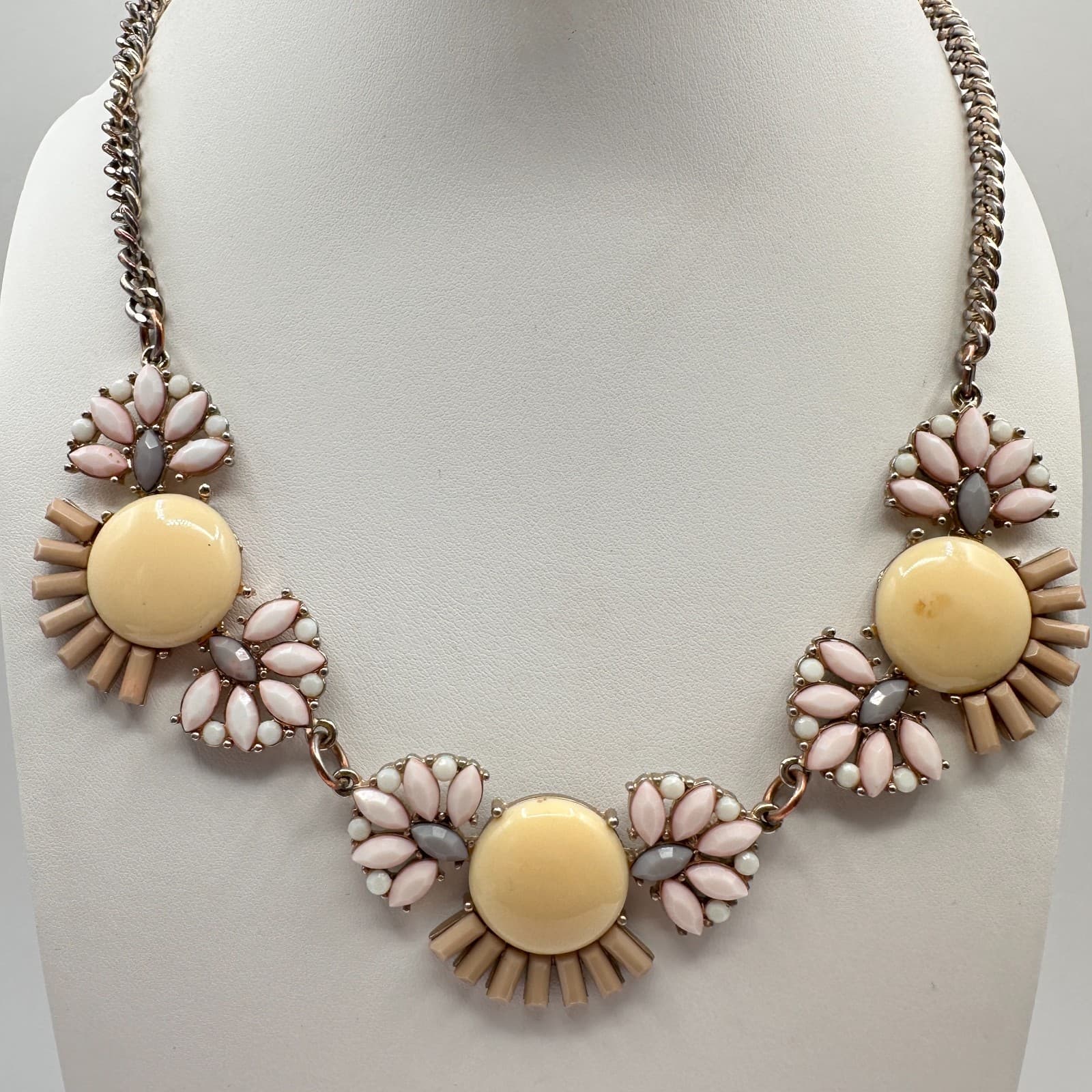 Vintage Y2K Statement Bib Necklace Cabochon Chunky Boho Women's Classic Jewelry - Thumbnail 2