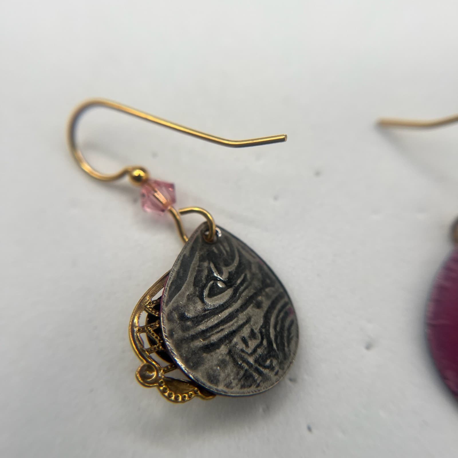 Vintage Y2K Gold Tone Teardrop Dangle Earrings Boho Women's Classic Jewelry - Thumbnail 11