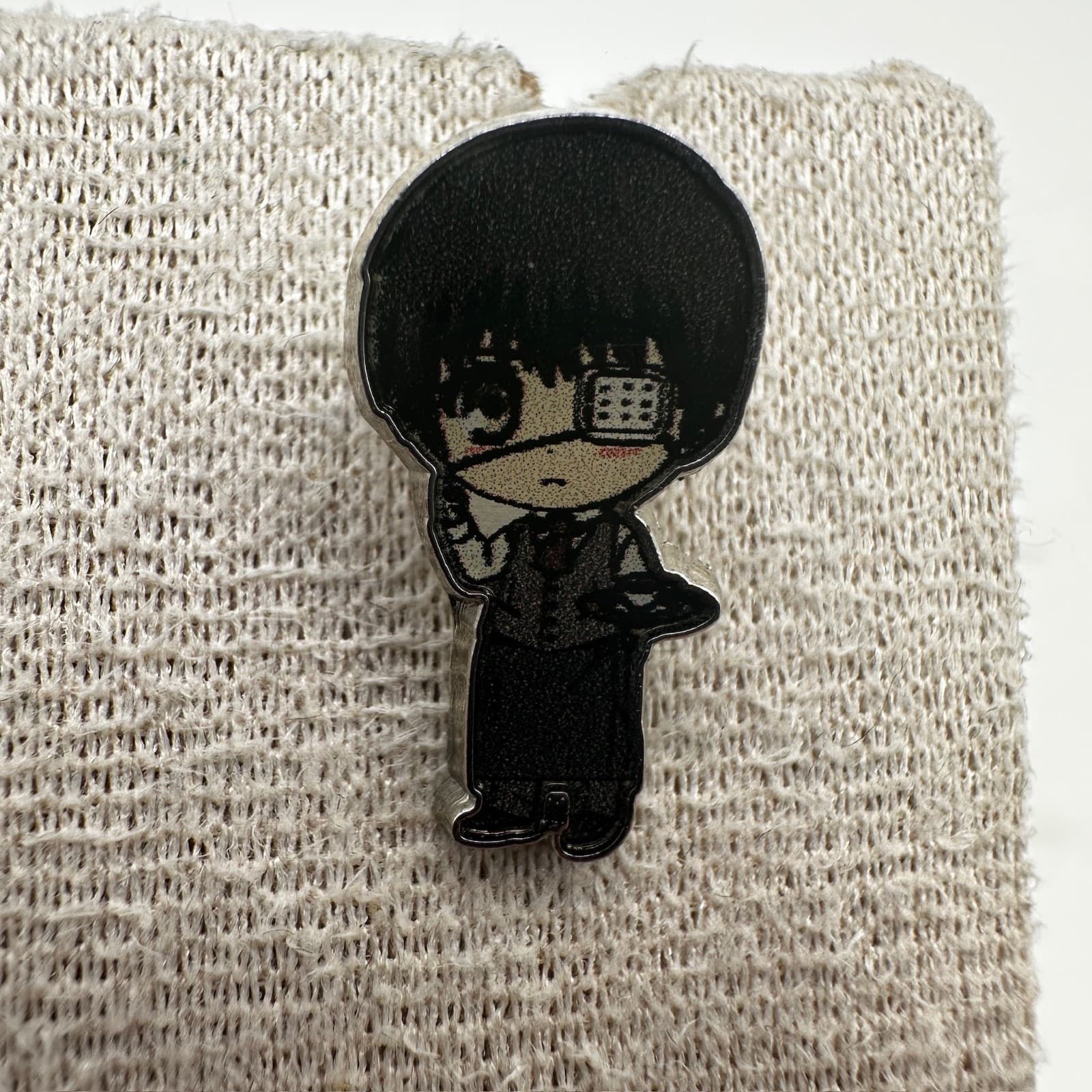 Vintage Tokyo Ghoul Kaneki Touka Chibi Acrylic Earring Pin Set Anime Manga - Thumbnail 3