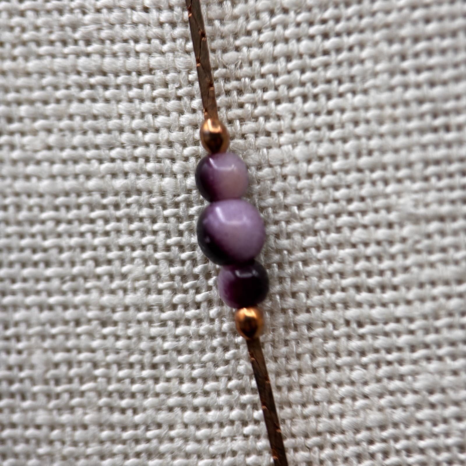 Purple Glass Bead Long Necklace Women's Brown Strand Layering Fashion Jewelry - Thumbnail 4