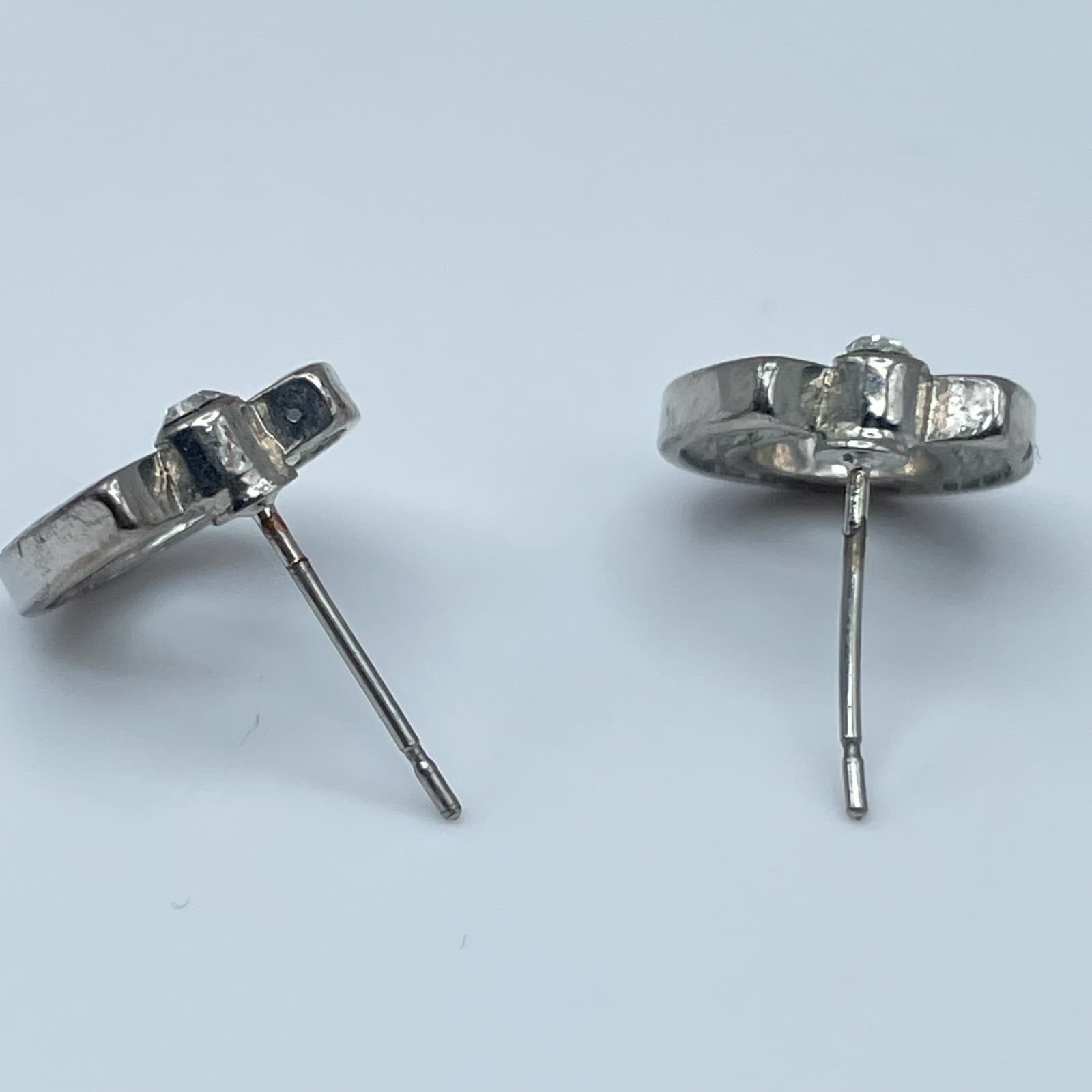 Vintage 80s Silver-Tone Abalone Accent Horseshoe Stud Earrings Jewelry - Thumbnail 7