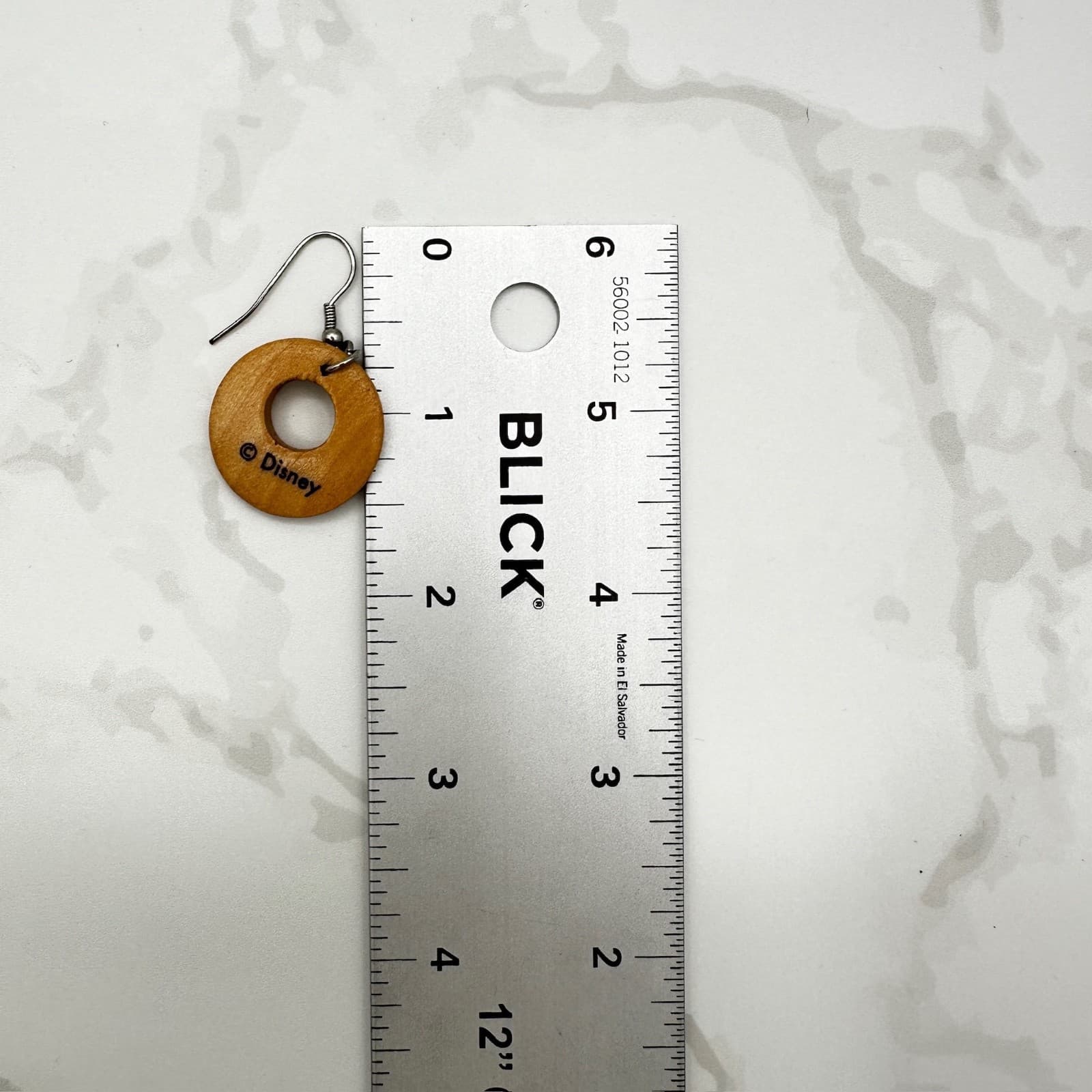 Vintage Disney Boho Red Floral Wood Dangle Earrings Open Circle Folk Art Moana - Thumbnail 6