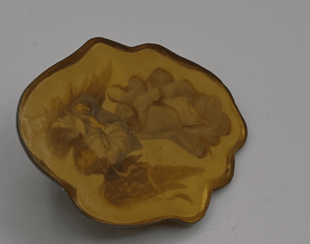 VTG Angel Lapel BroochPin Cherub Guardian Religious Icon Resin Gold Tone - Thumbnail 4