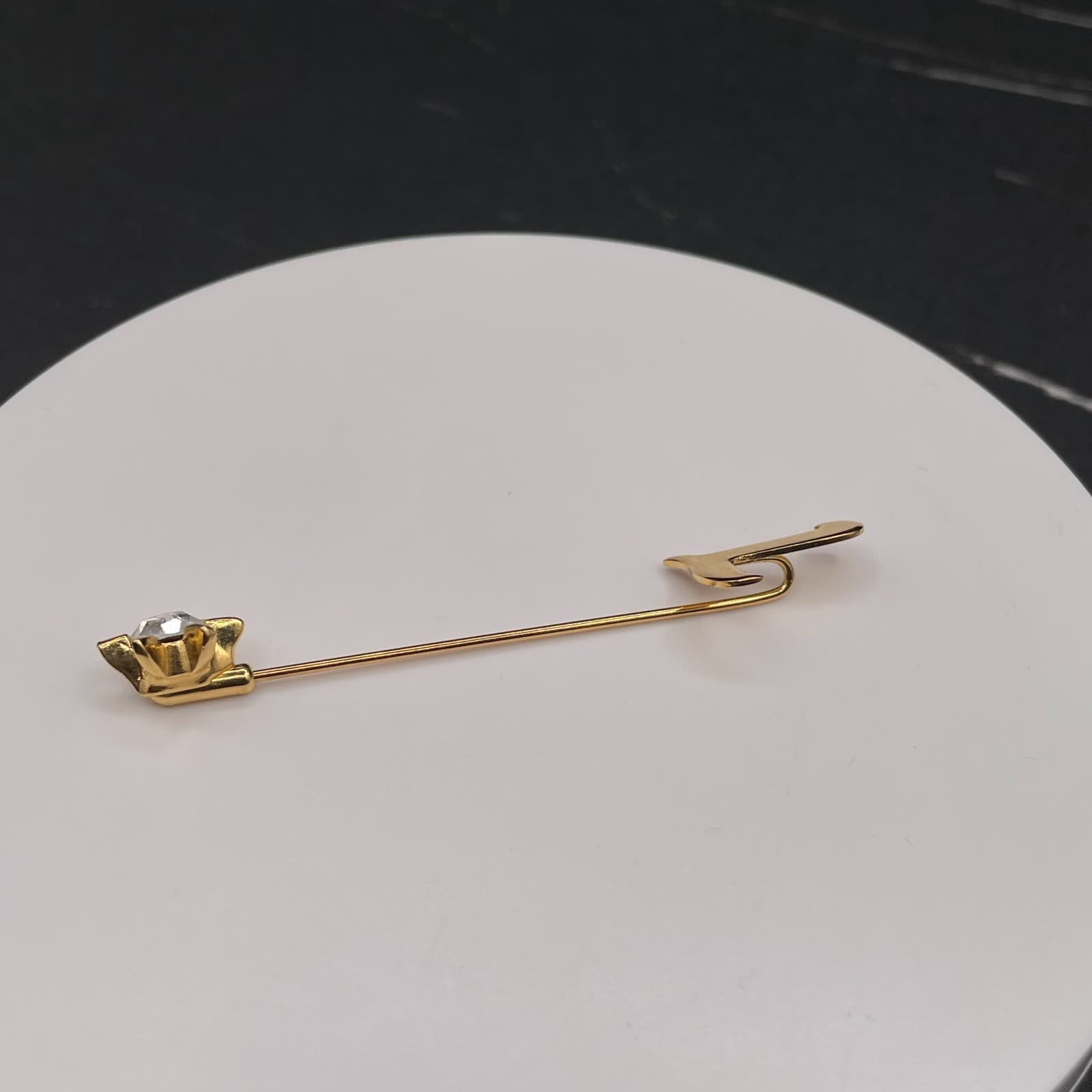 Vintage Gold Tone Sword Dagger Stick Pin Lapel Hat Tie Tack Jewellery L Shape - Thumbnail 3