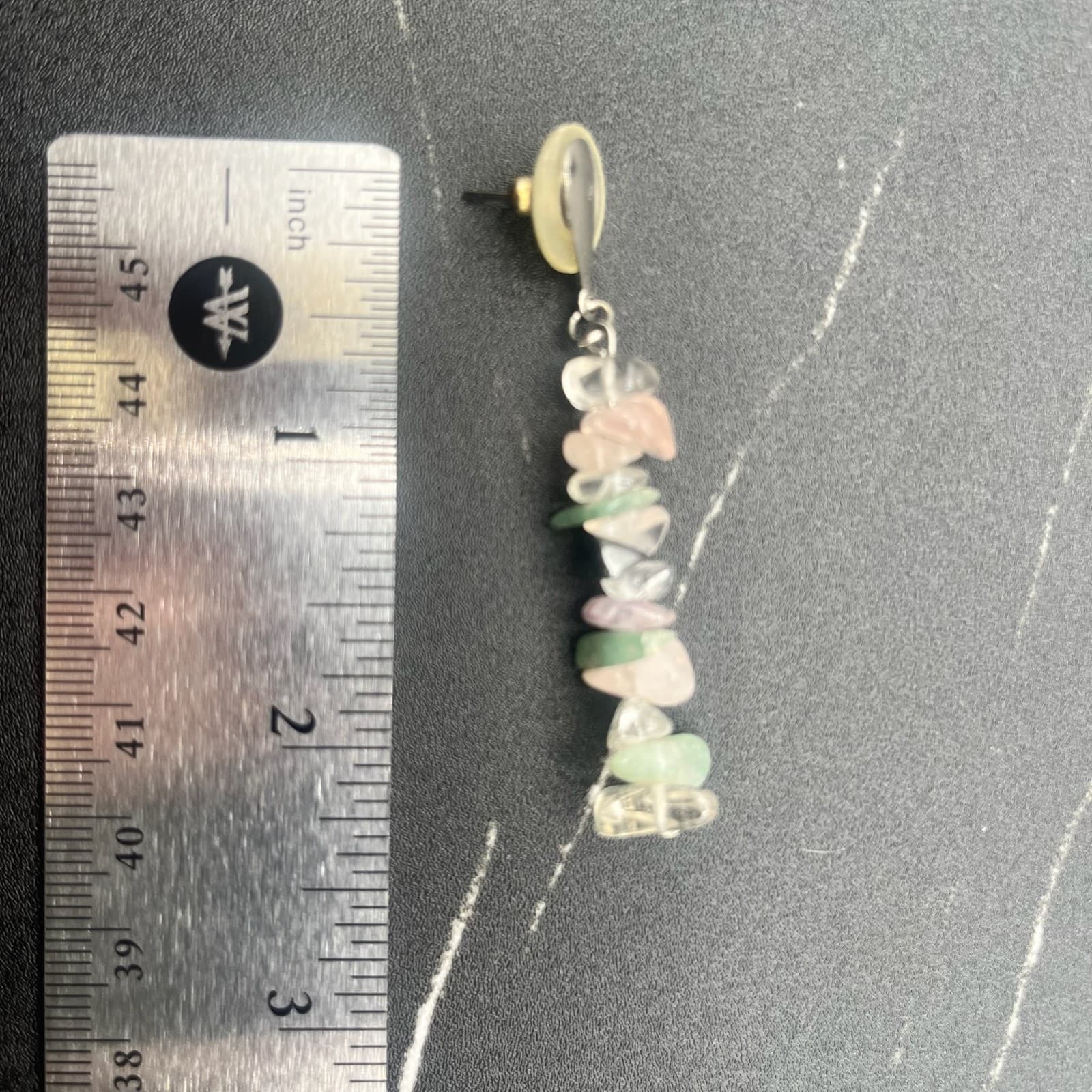 Vintage Pastel Crystal Dangles Mixed Boho Gemstone Chip Earrings Jewelry - Thumbnail 11