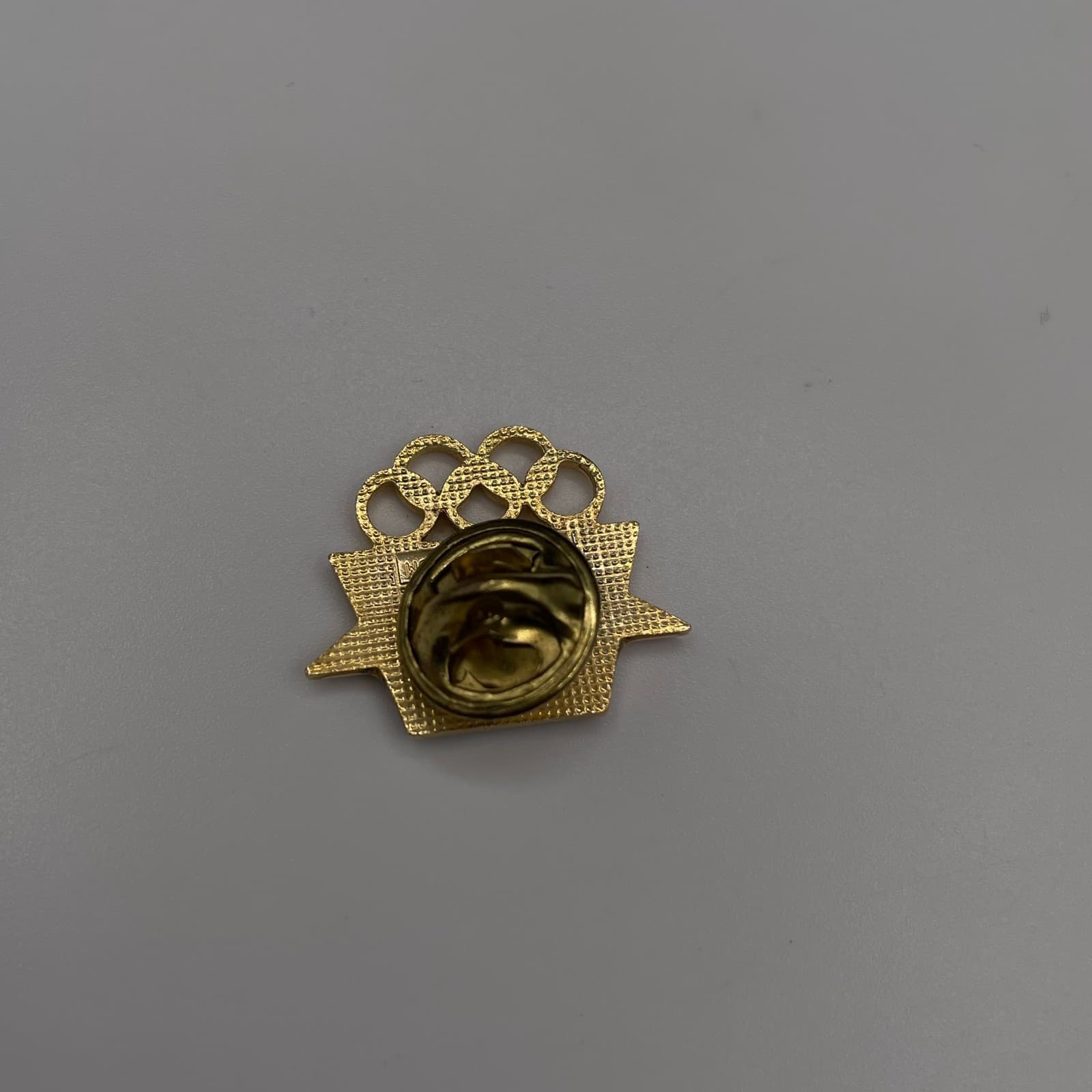 Vintage Gold Tone Los Angeles Olympics Stars Motion Lapel Pin Broch Ring Gold - Thumbnail 5