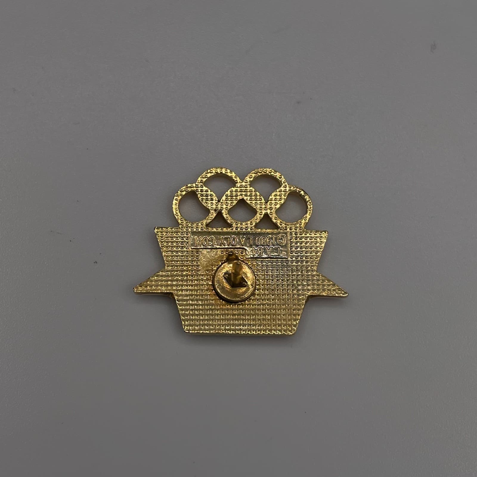Vintage Gold Tone Los Angeles Olympics Stars Motion Lapel Pin Broch Ring Gold - Thumbnail 6