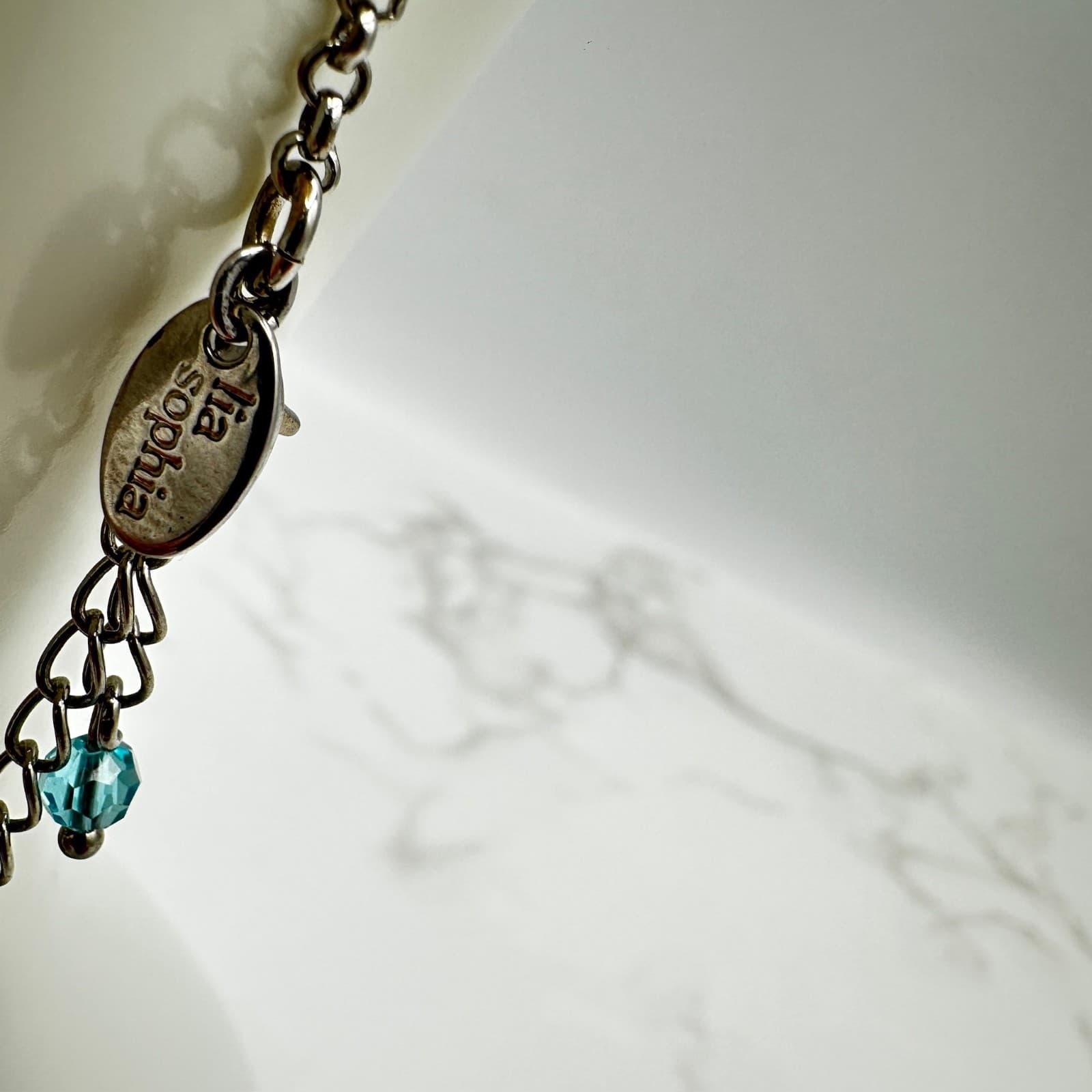 Bracelet Lia Sophia Silver Tone Multi Color Crystal Bezel Set Station Chain - Thumbnail 5