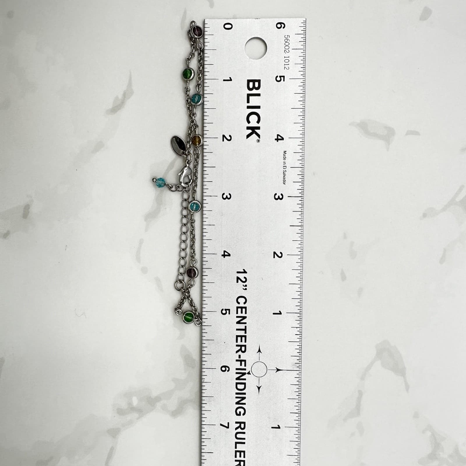 Bracelet Lia Sophia Silver Tone Multi Color Crystal Bezel Set Station Chain - Thumbnail 6