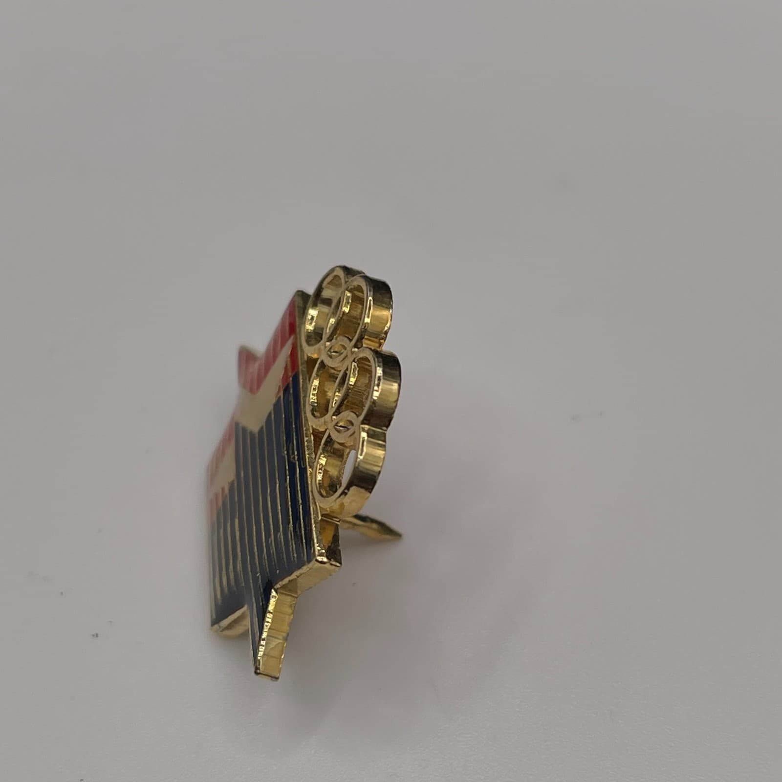 Vintage Gold Tone Los Angeles Olympics Stars Motion Lapel Pin Broch Ring Gold - Thumbnail 3
