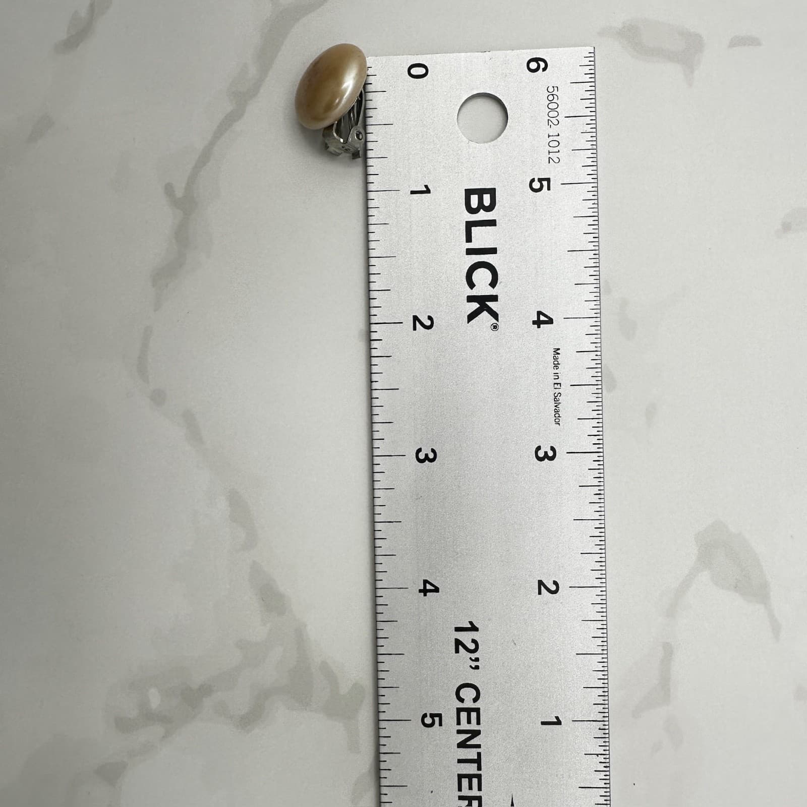 Vintage Gold Tone Faux Pearl Domed Button Clip On Earrings Classic Glam Chunky - Thumbnail 7