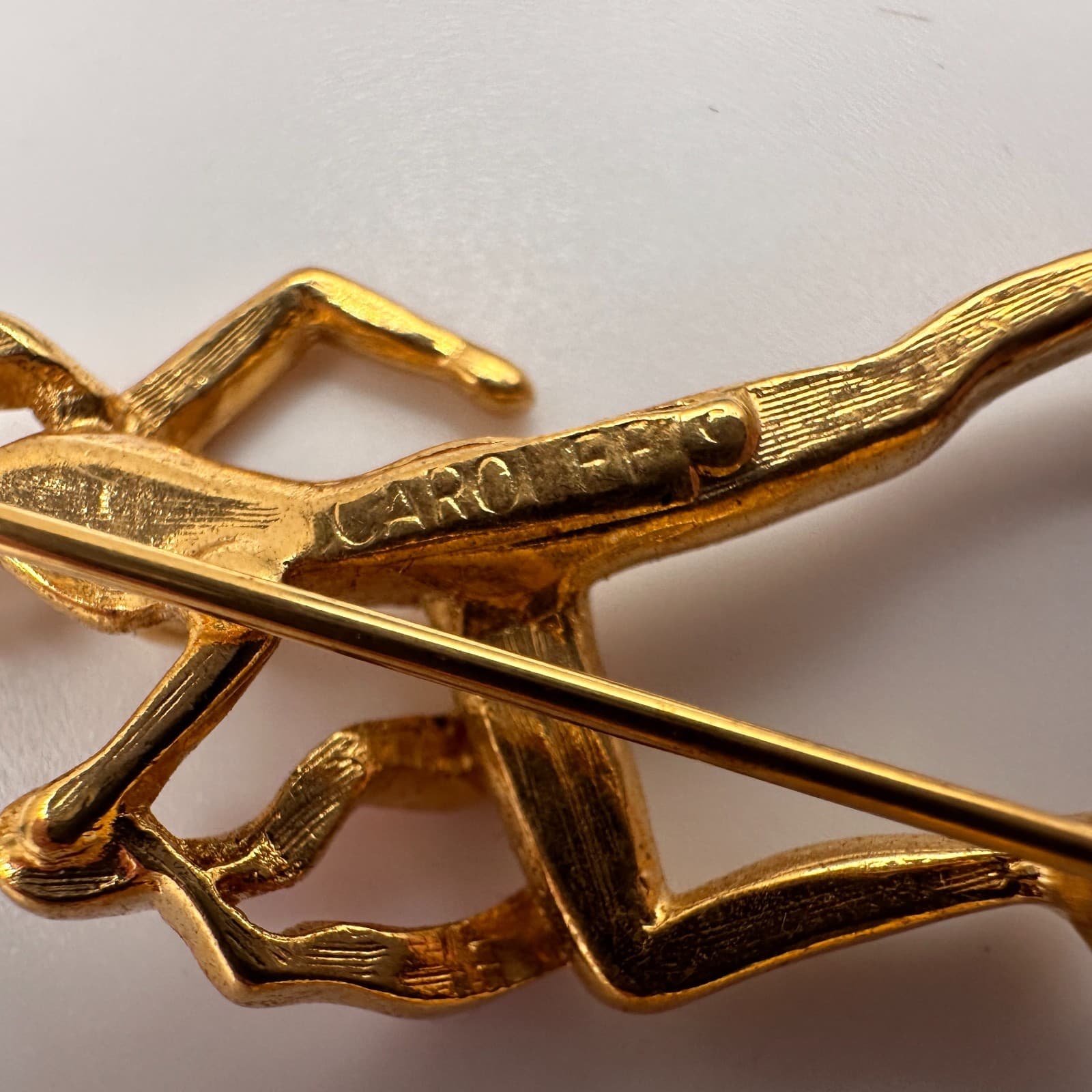 Vintage 90s Carolee Breast Cancer Awareness Pink Ribbon Runner Woman Brooch Pin - Thumbnail 6