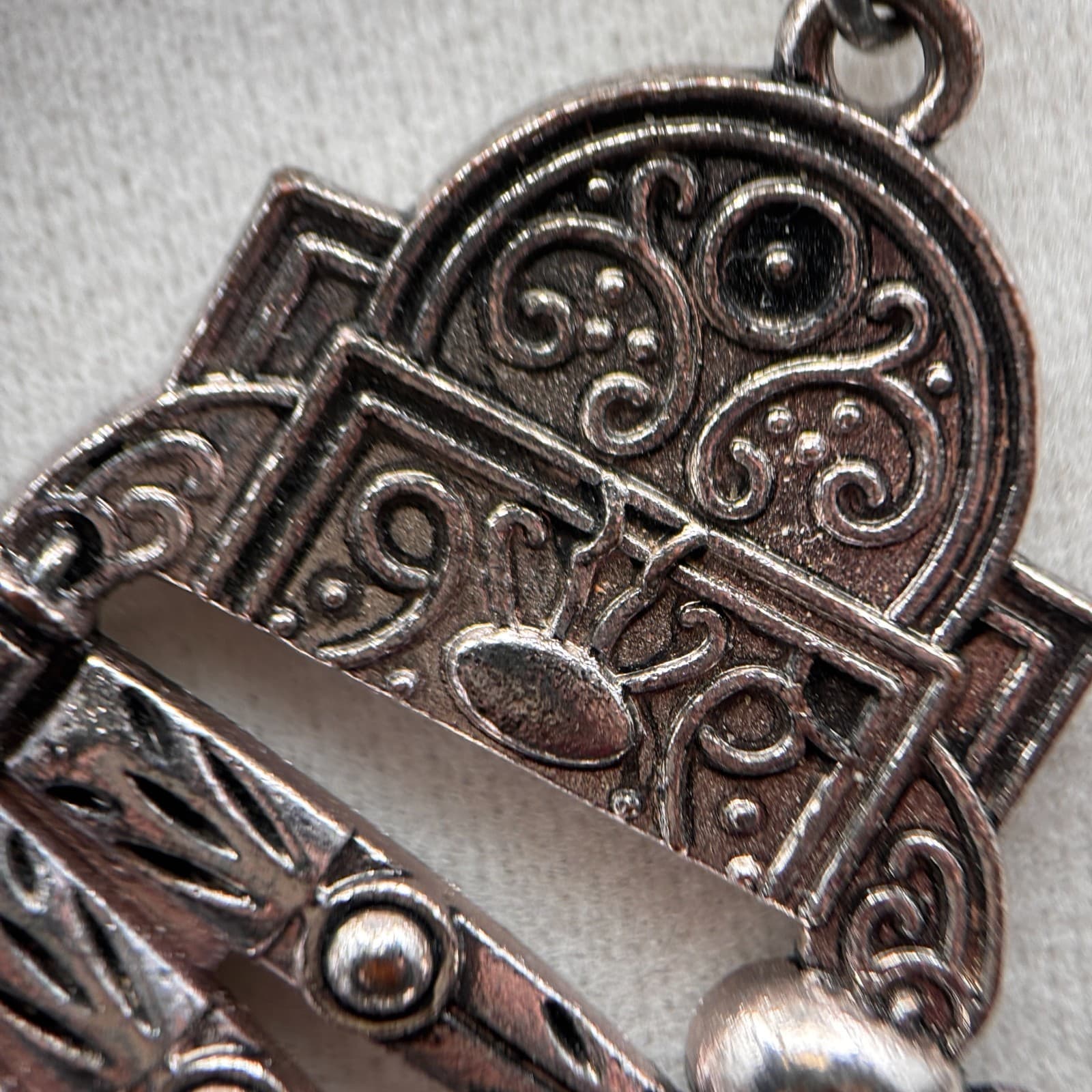 Boho Tribal Statement Necklace Silver Tone Gypsy Dangle Charms Ethnic Jewelry - Thumbnail 7