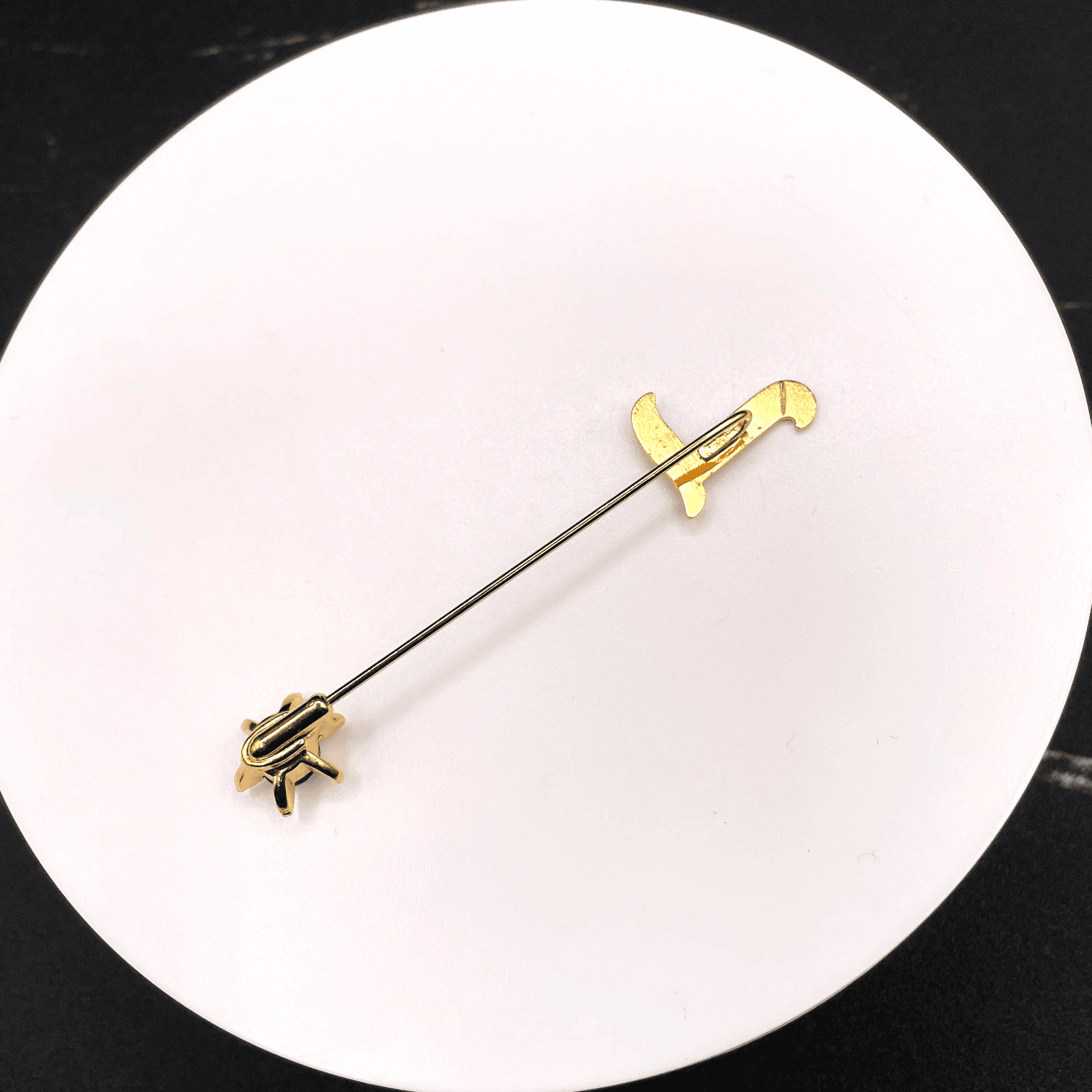 Vintage Gold Tone Sword Dagger Stick Pin Lapel Hat Tie Tack Jewellery L Shape - Thumbnail 5
