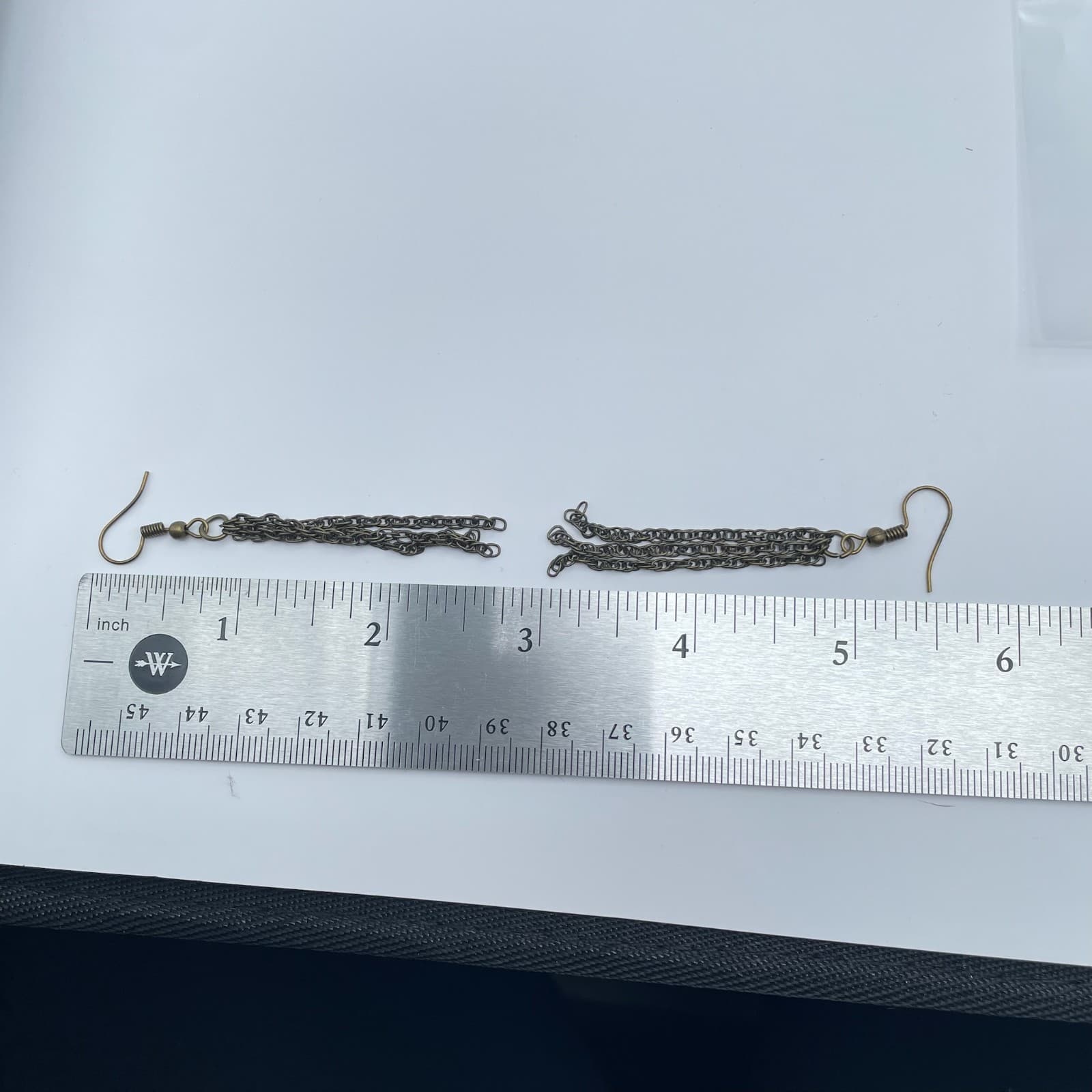 Vintage 90s Bronze Tone Multi Strand Chain Dangle Earrings Boho Women's Jewelry - Thumbnail 6