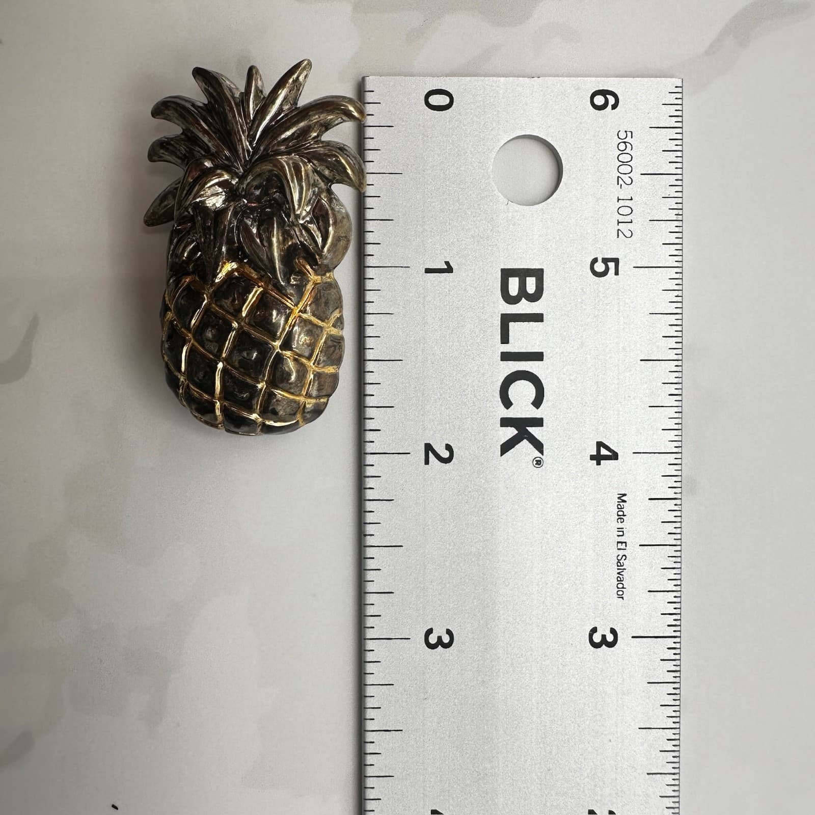 Vintage Gold Tone Textured Pineapple Brooch Pin Fruit Tropical Y2K 90s - Thumbnail 8