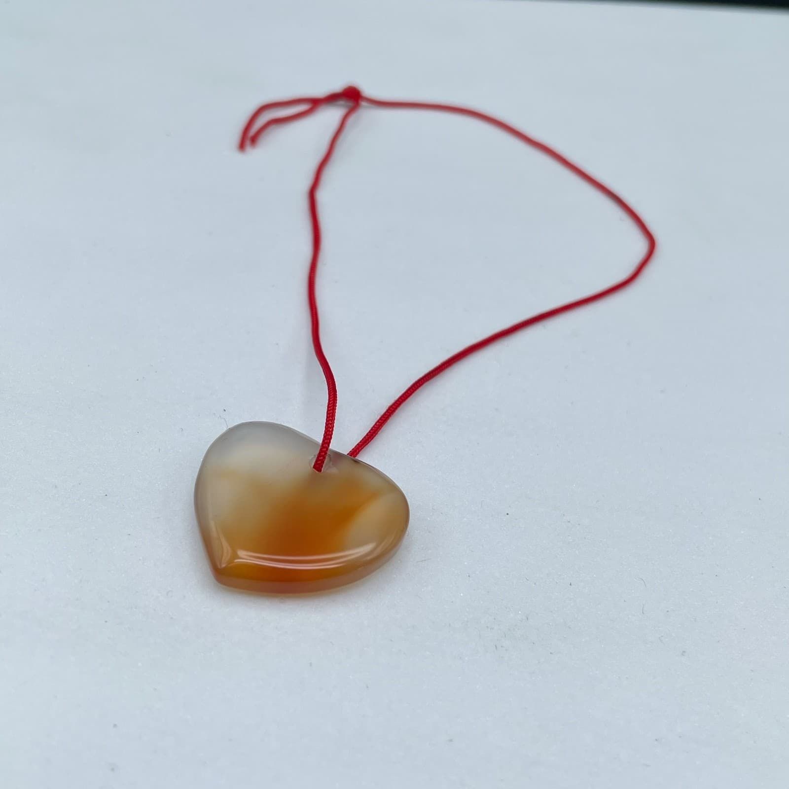 Vintage Natural Carnelian Agate Heart Pendant Bracelets Healing Stone Jewelry - Thumbnail 3