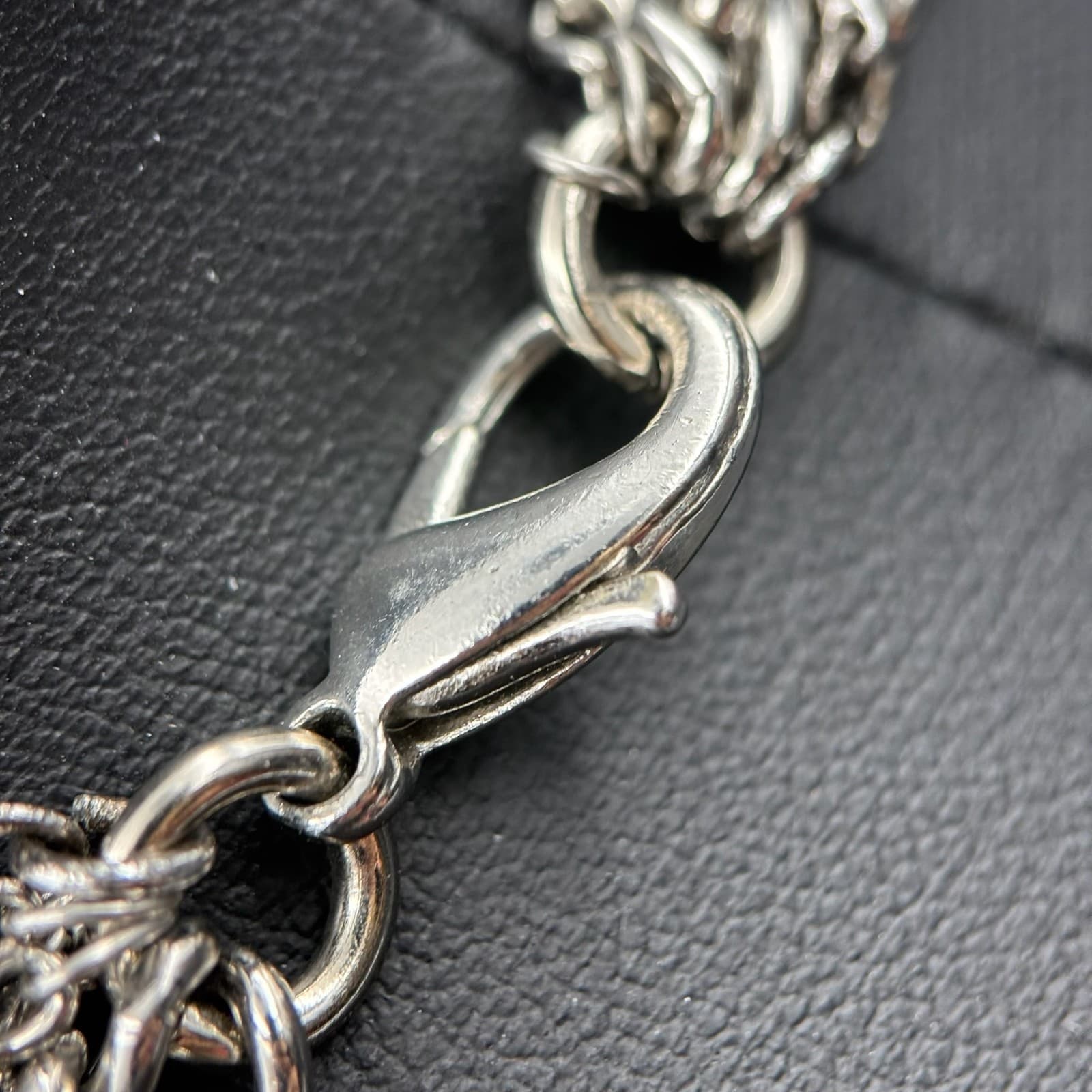 Vintage Rhinestone Encrusted Cross Charm Pendant Layered Chain Necklace Set - Thumbnail 5