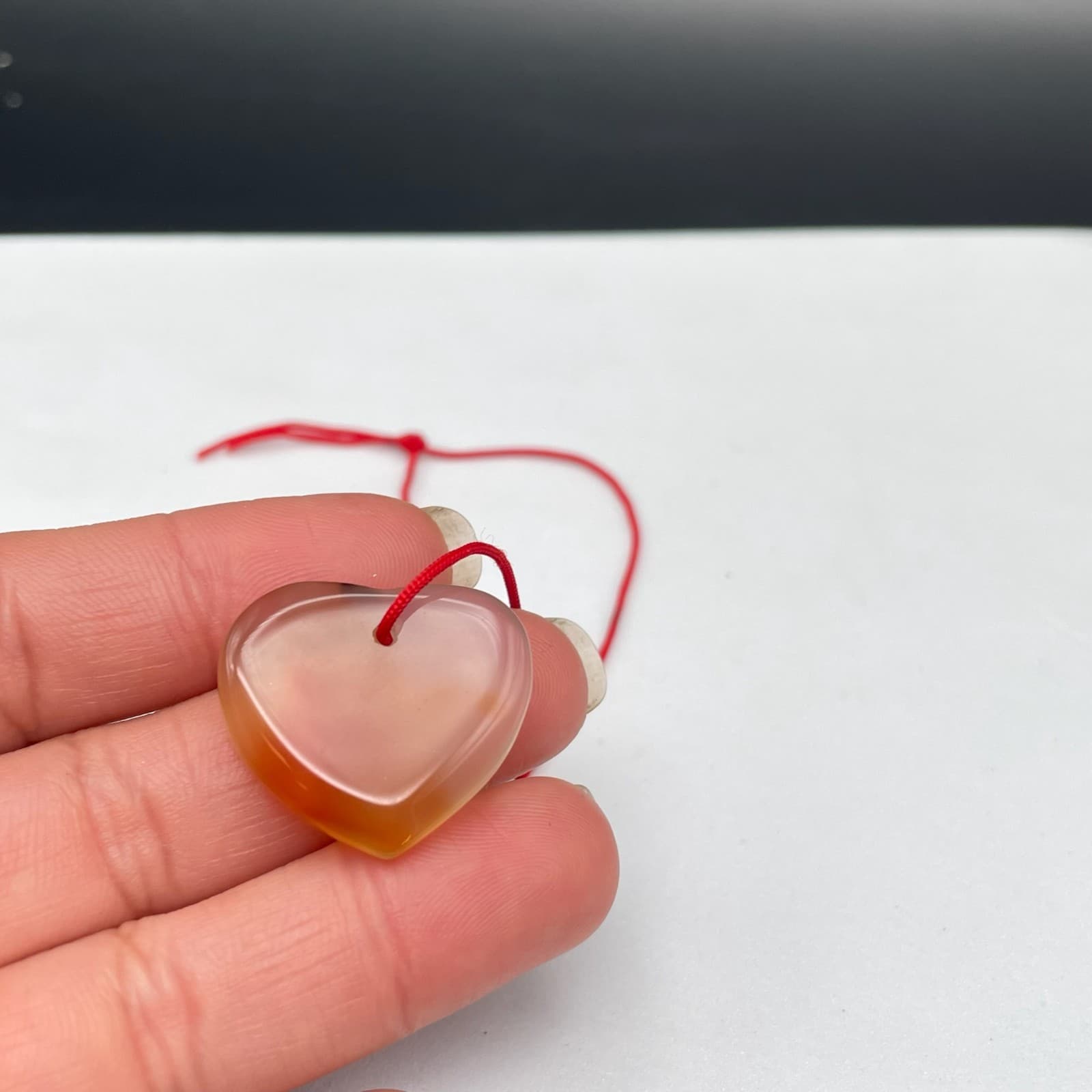 Vintage Natural Carnelian Agate Heart Pendant Bracelets Healing Stone Jewelry - Thumbnail 4