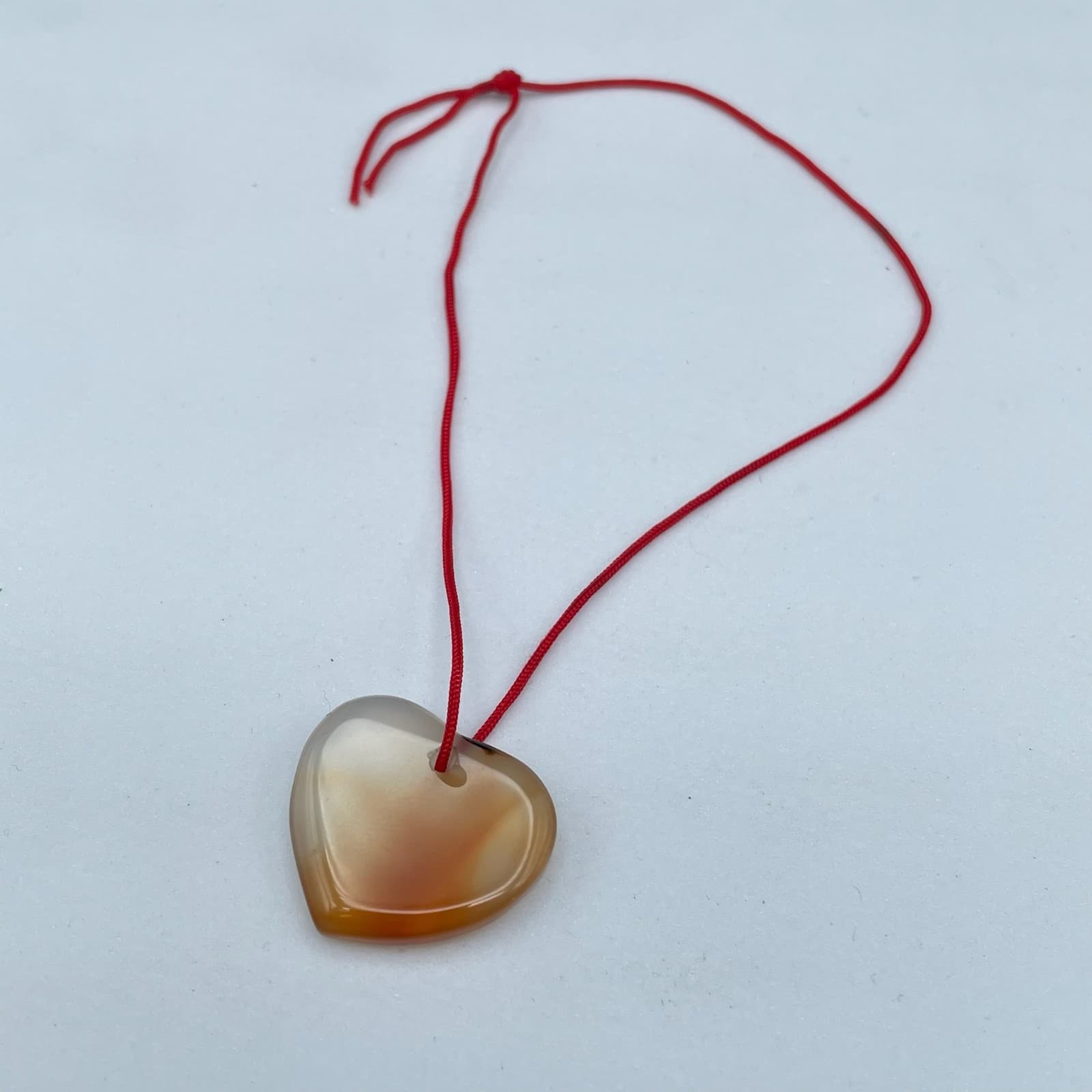 Vintage Natural Carnelian Agate Heart Pendant Bracelets Healing Stone Jewelry - Image 1