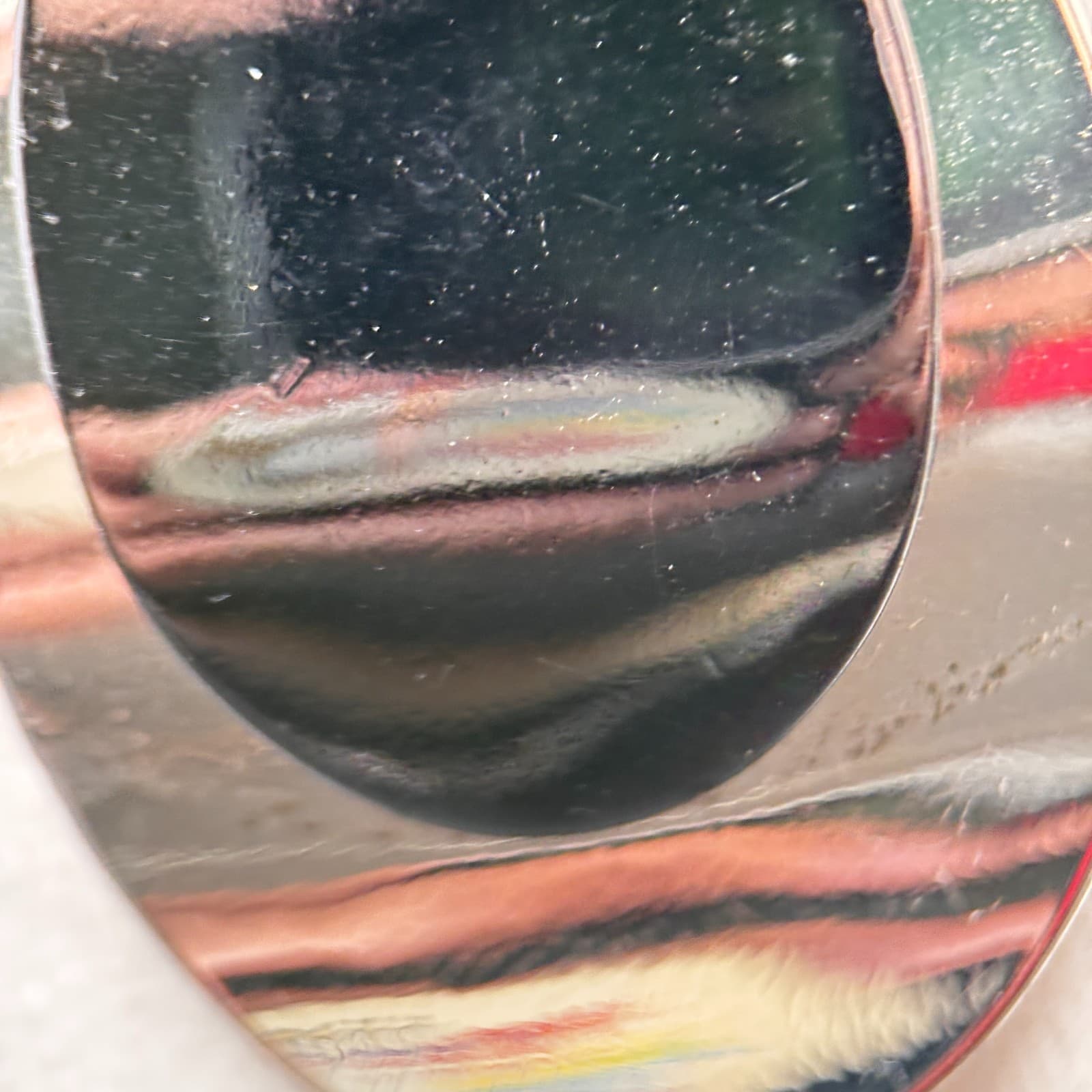 Silver Tone Oval Layered Pendant Necklace Women Black Modern Minimalist Chain - Thumbnail 5