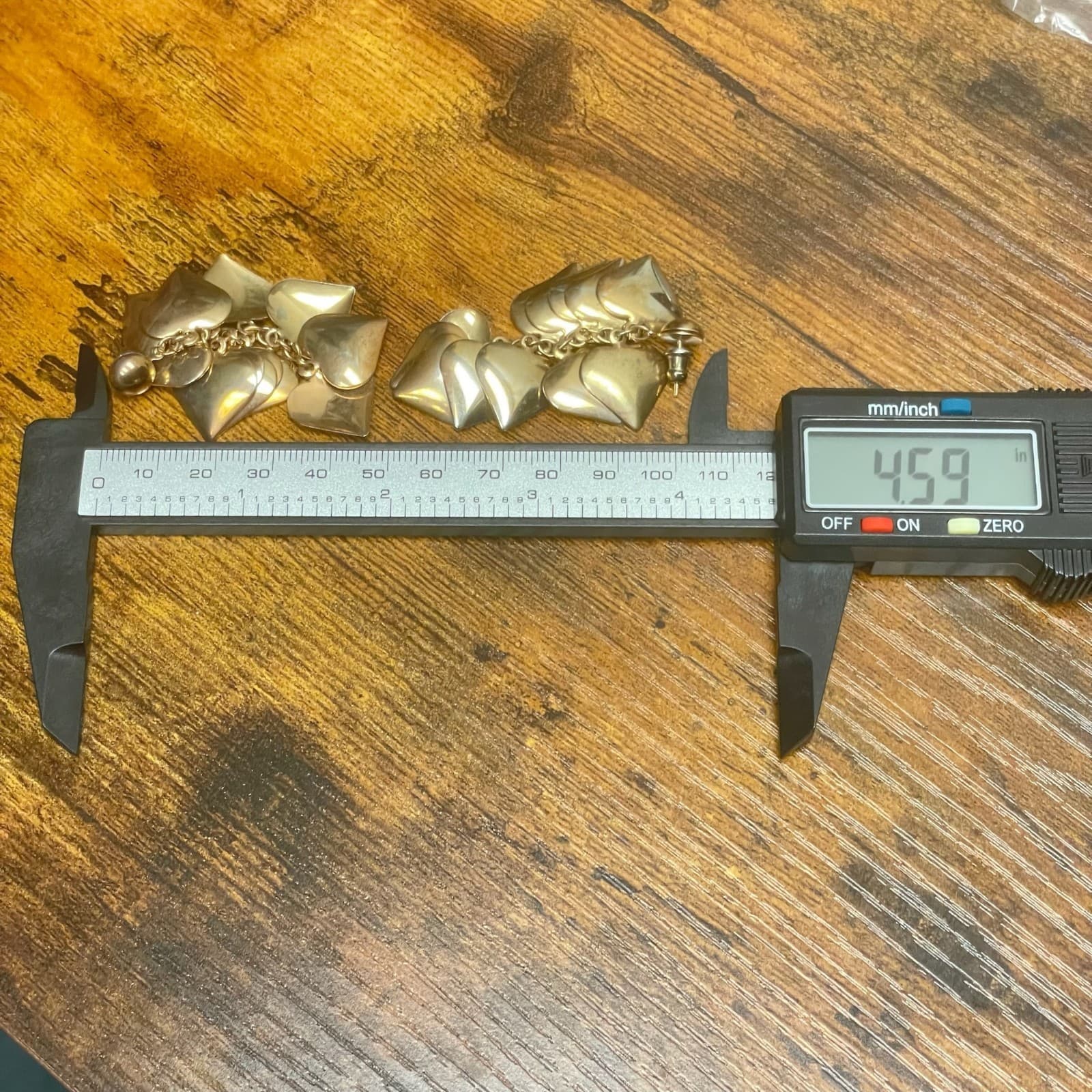 Vintage Style Cascading Heart Dangle Earrings Rose Gold Tone Statement Post - Thumbnail 6