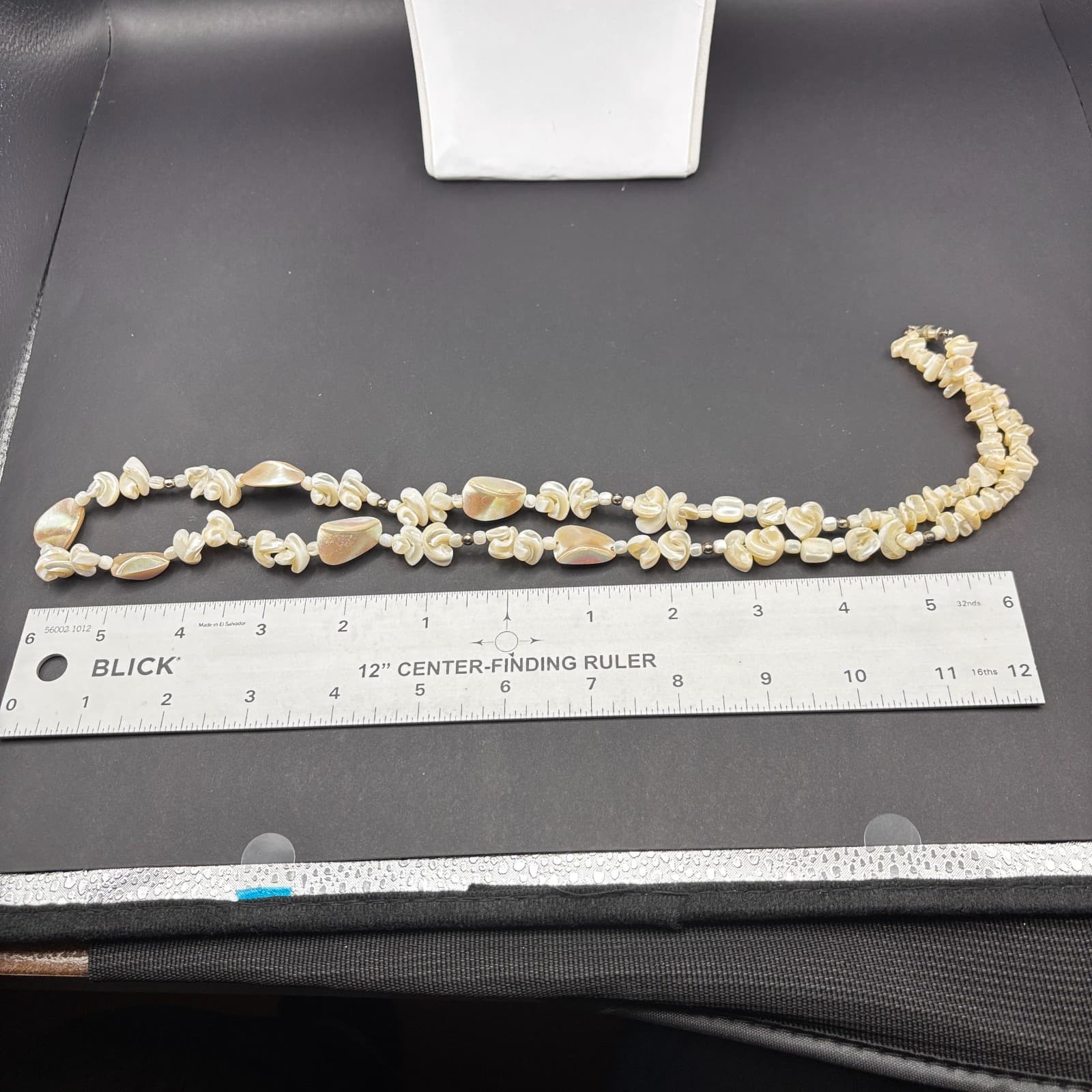 Vintage Mother of Pearl Shell Chip Flower Necklace Choker Beach Boho Jewelry - Thumbnail 9