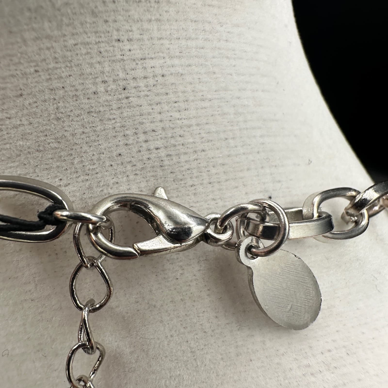 Vintage Cookie Lee Aztec Tribal Enamel Bib Collar Necklace Black White Boho Y2k - Thumbnail 8