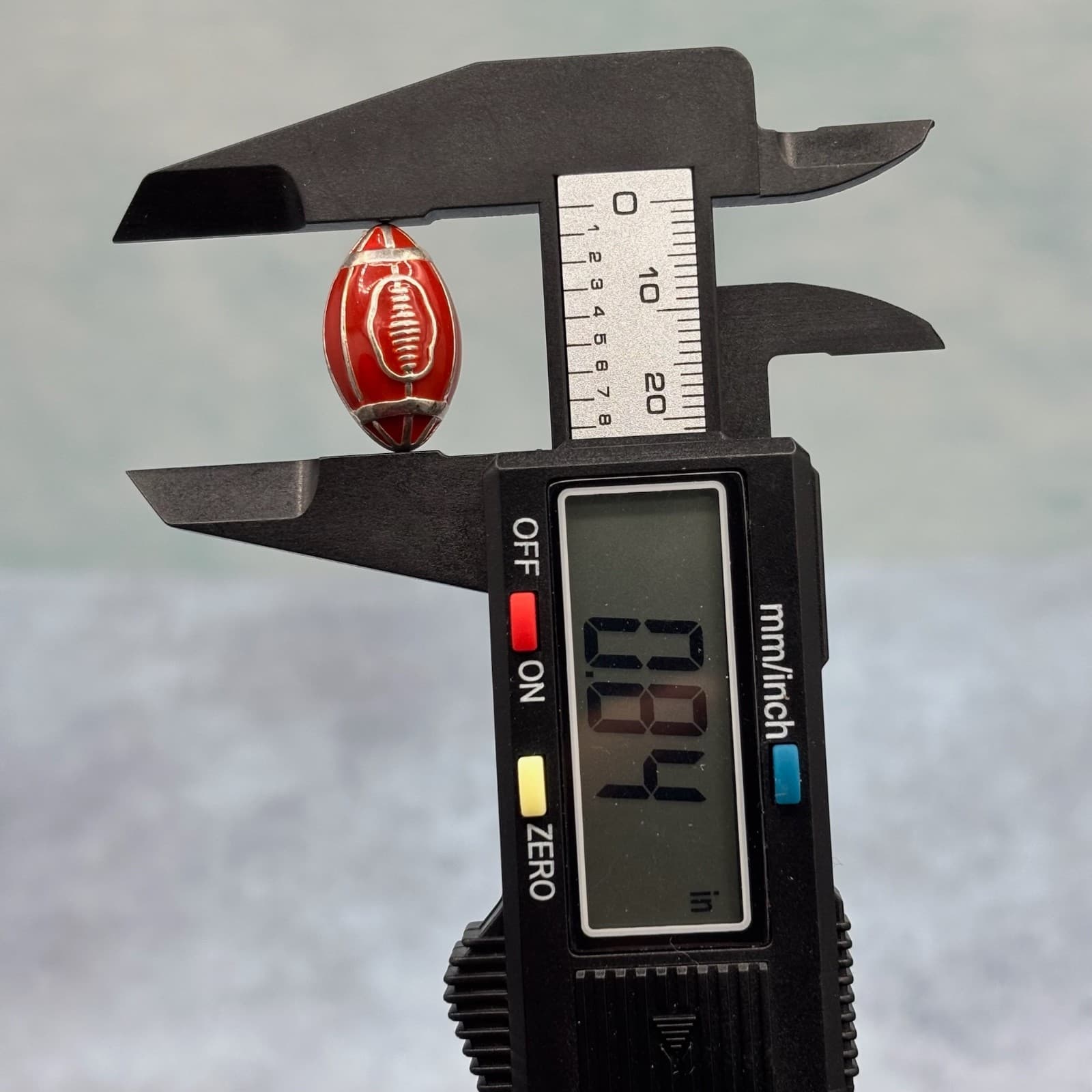 Vintage Football Earrings Red Enamel Silver Tone Pierced Stud Sports Fan Y2K - Thumbnail 6