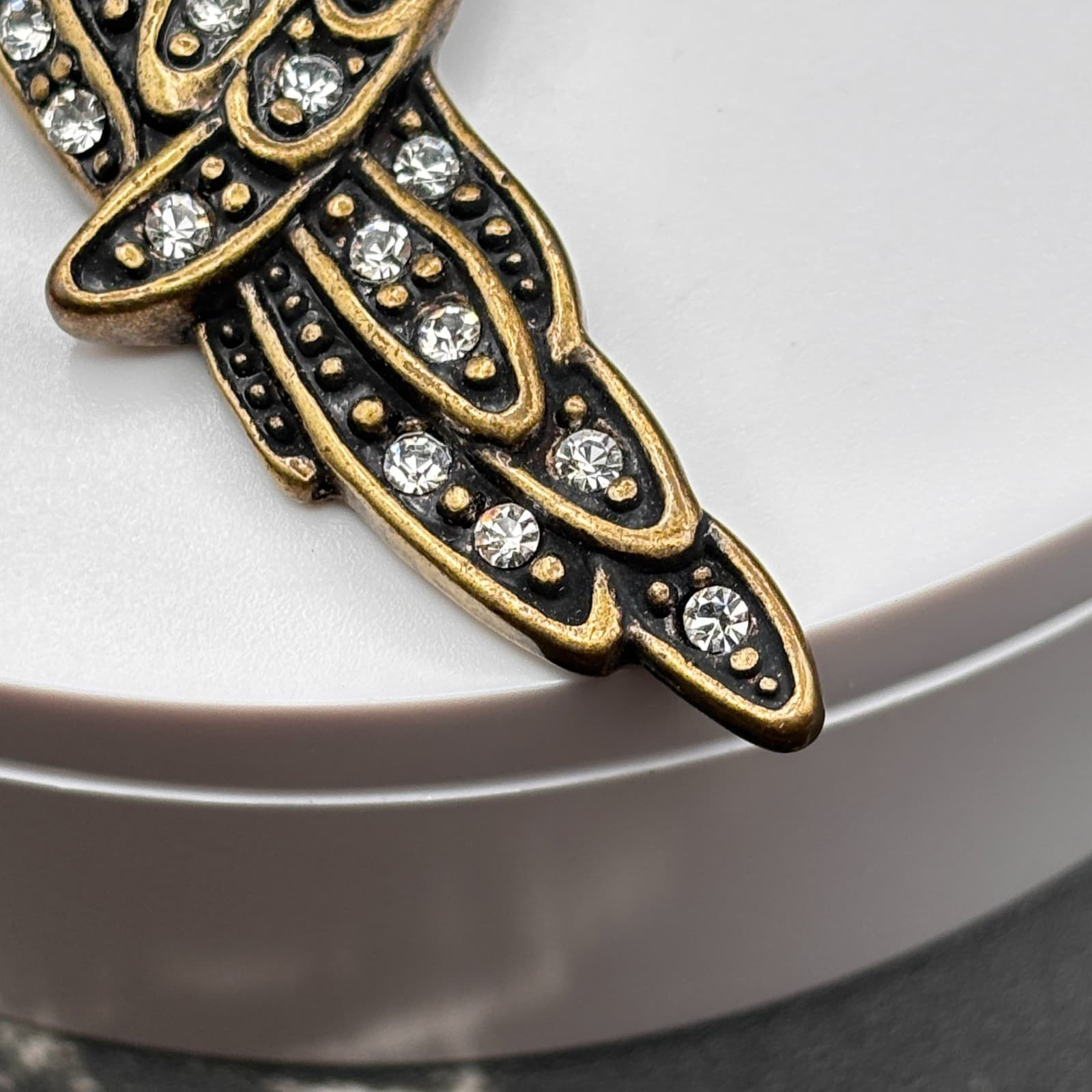 Chico’s Parrot Crystal Keychain Bronze Tone Rhinestone Bird Bag Charm Jewelry - Thumbnail 5