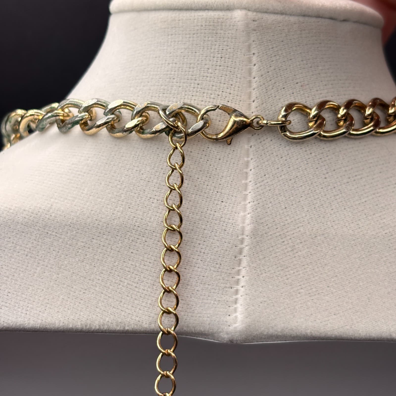 Vintage Statement Flower Necklace Crystal Choker Eiffel Tower Gold Tone Jewelry - Thumbnail 7