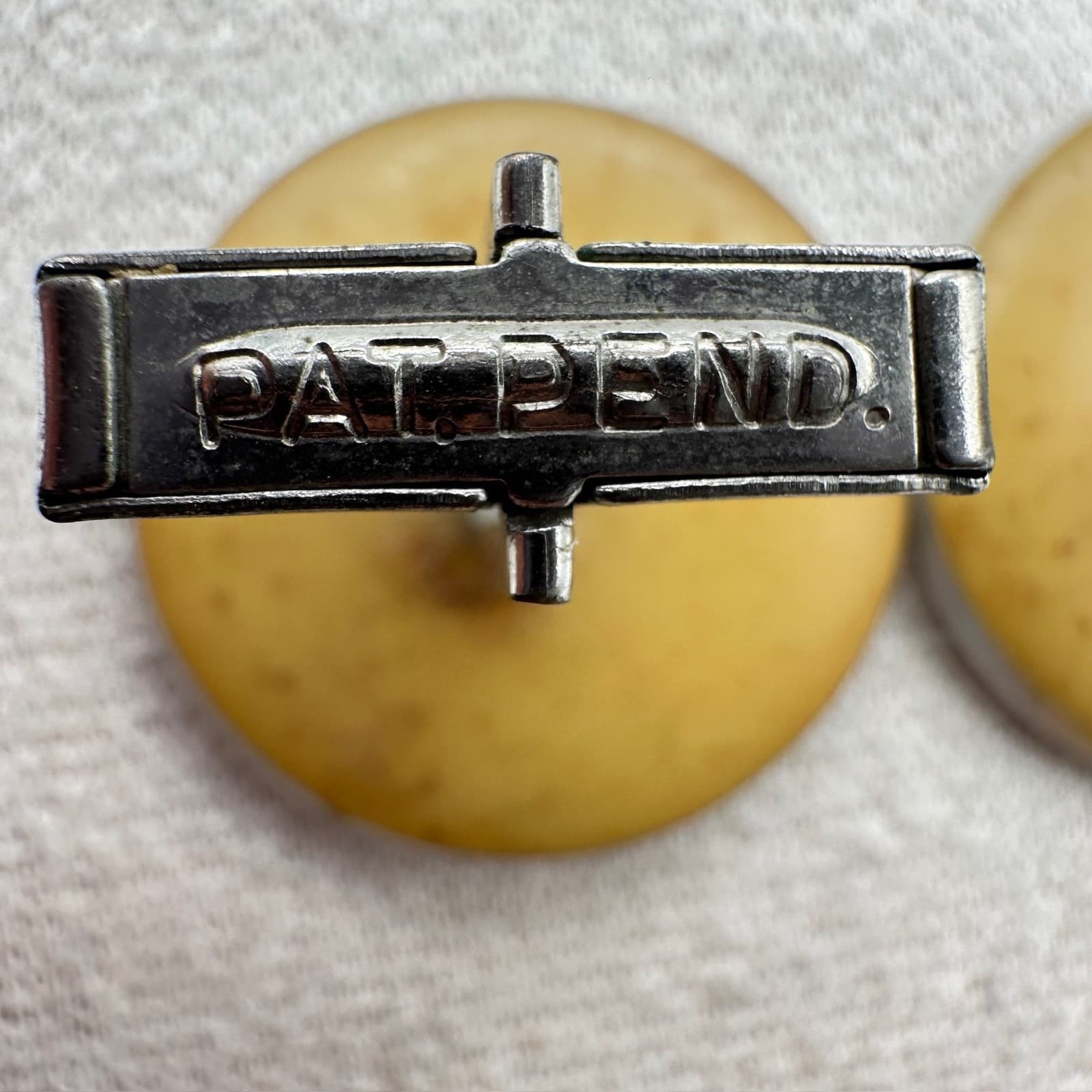 Vintage Pat Pend Rainbow Diffraction Silver Tone Round Reflective Cufflinks 50s - Thumbnail 6