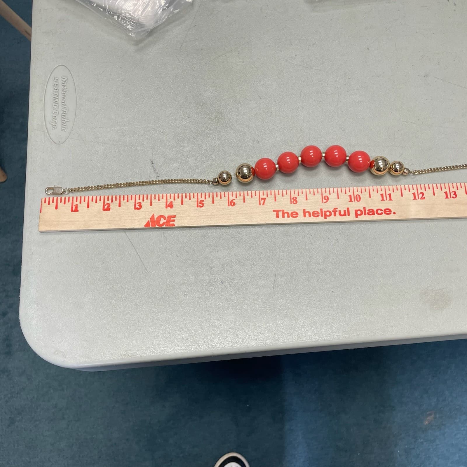 Vintage Kenneth Cole New York Gold-Tone Orange Gumball Beads Statement Necklace - Thumbnail 5