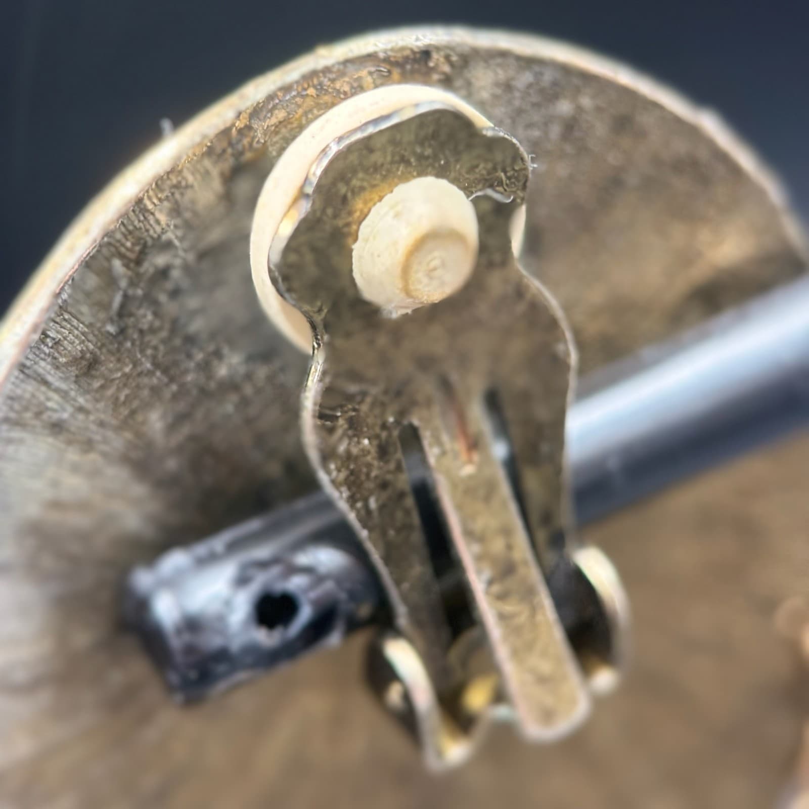 Vintage Black Acrylic Clear Pearl Beads Gold-Tone Dangle Clip-On Earrings - Thumbnail 5