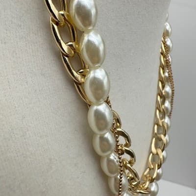 Vintage Y2K Multi Layered Necklace Collar Virgin Mary Coin Crystal Pendant - Thumbnail 10