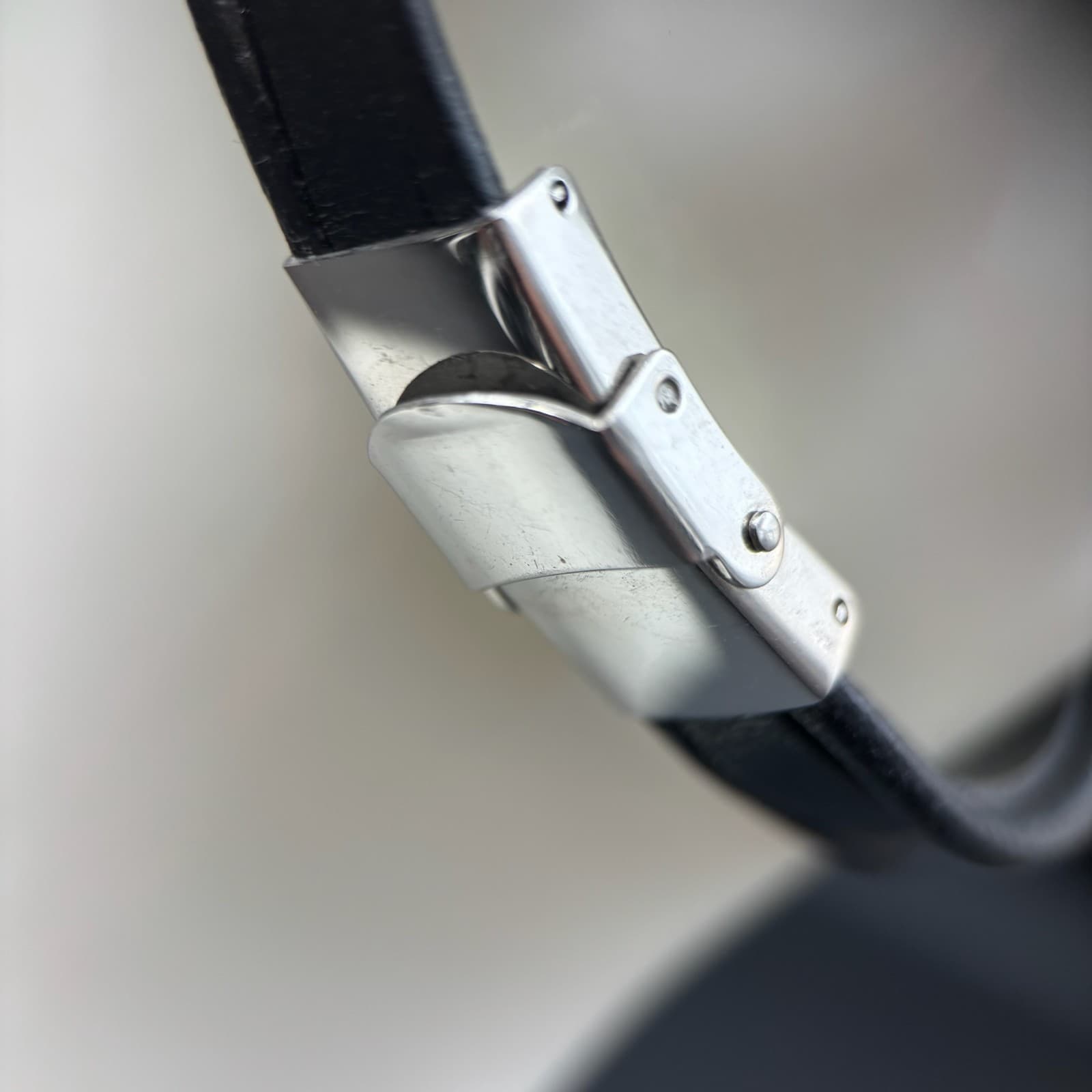 Vintage Multilayer Black Leather Strap Interchangeable Charm Bracelet - 7 1/2" - Thumbnail 4