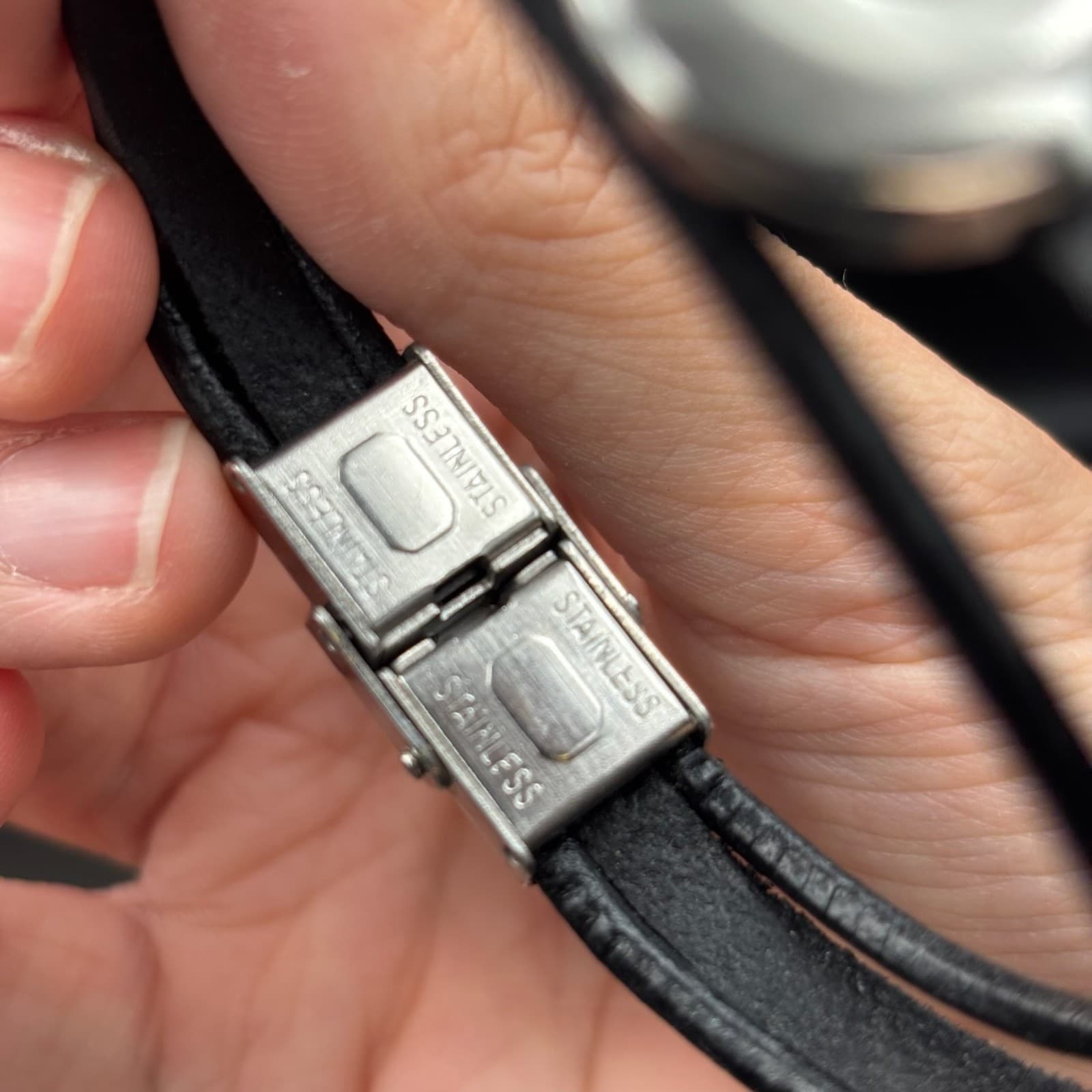 Vintage Multilayer Black Leather Strap Interchangeable Charm Bracelet - 7 1/2" - Thumbnail 5