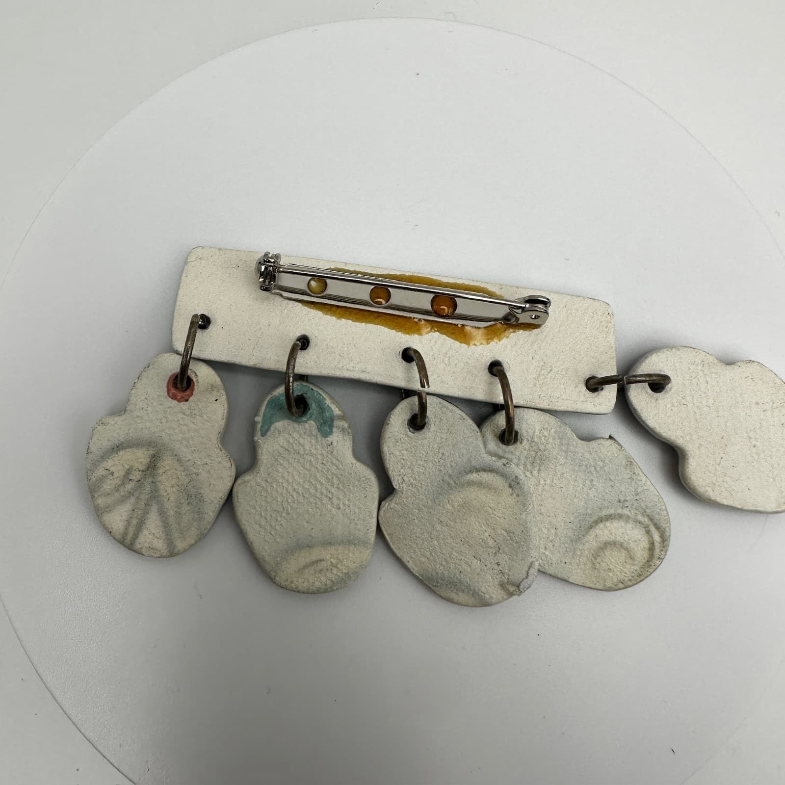 Vintage 80s Spring Has Sprung Enamel Brooch Colourful Dangling Flowers Jewelry - Thumbnail 6