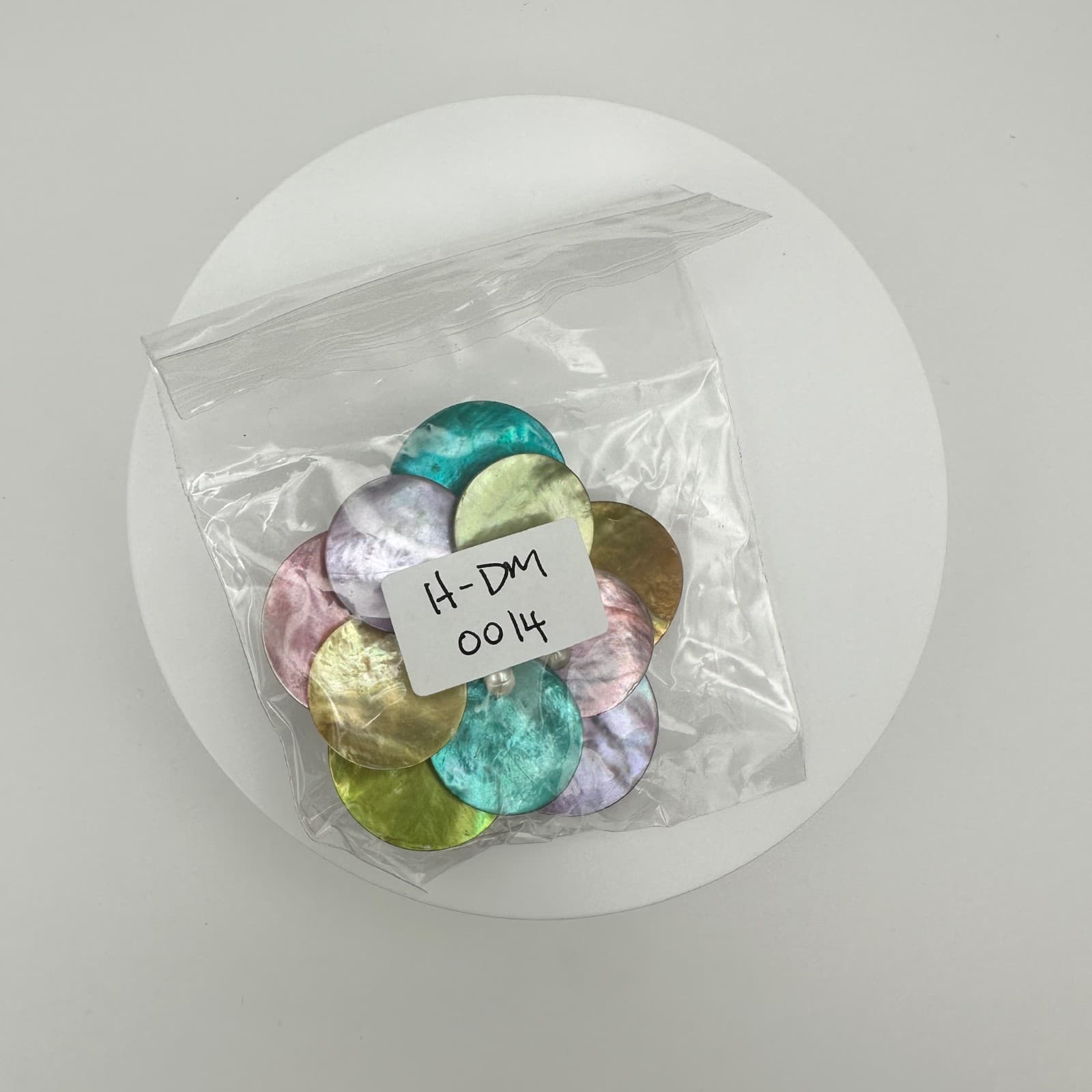 VTG Multicolor Pearl Brooch Flower Iridescent Round Discs Women's Jewellery - Thumbnail 7