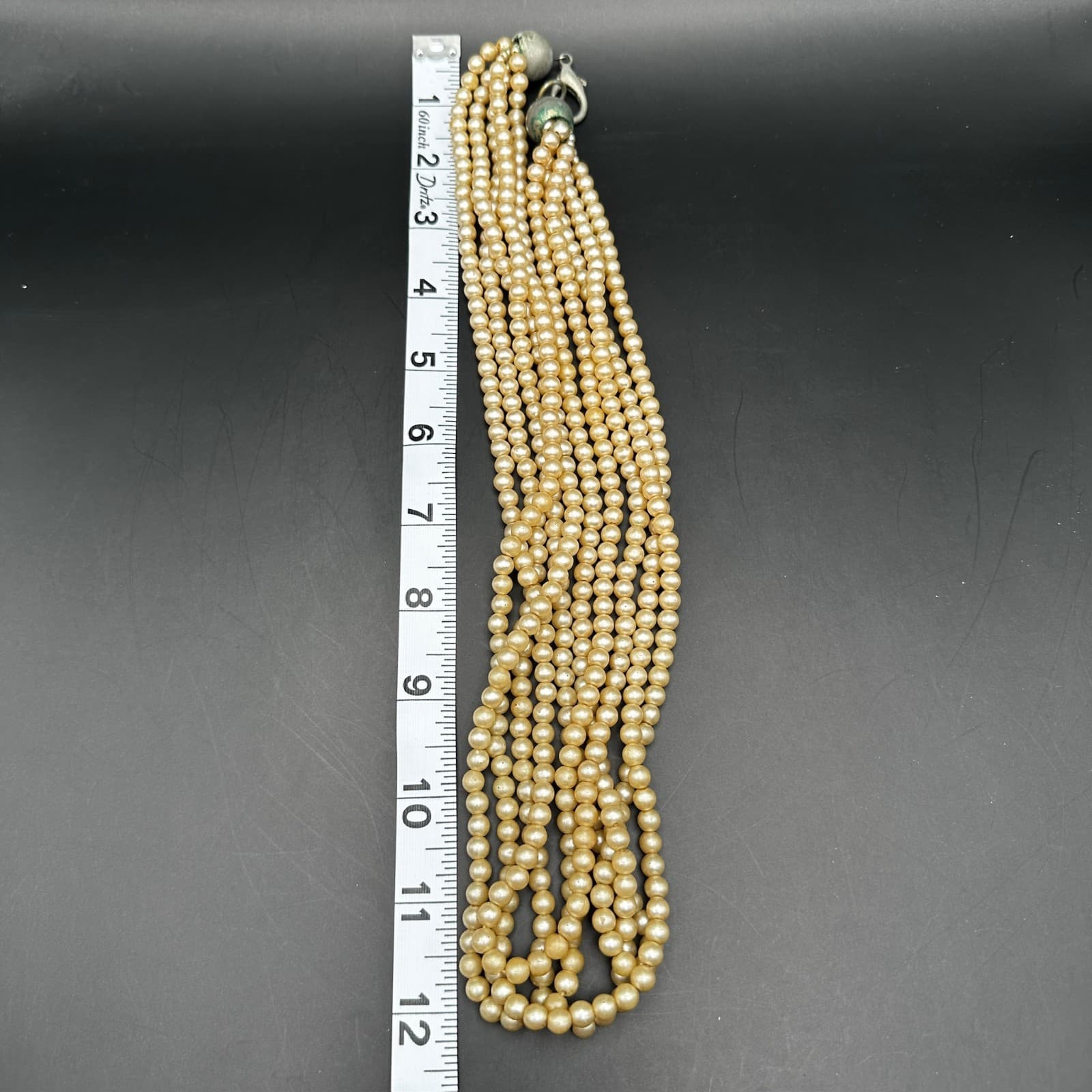 Vintage Strand Cream Faux Pearl Statement Necklace Classic Elegance 90s Jewelry - Thumbnail 7