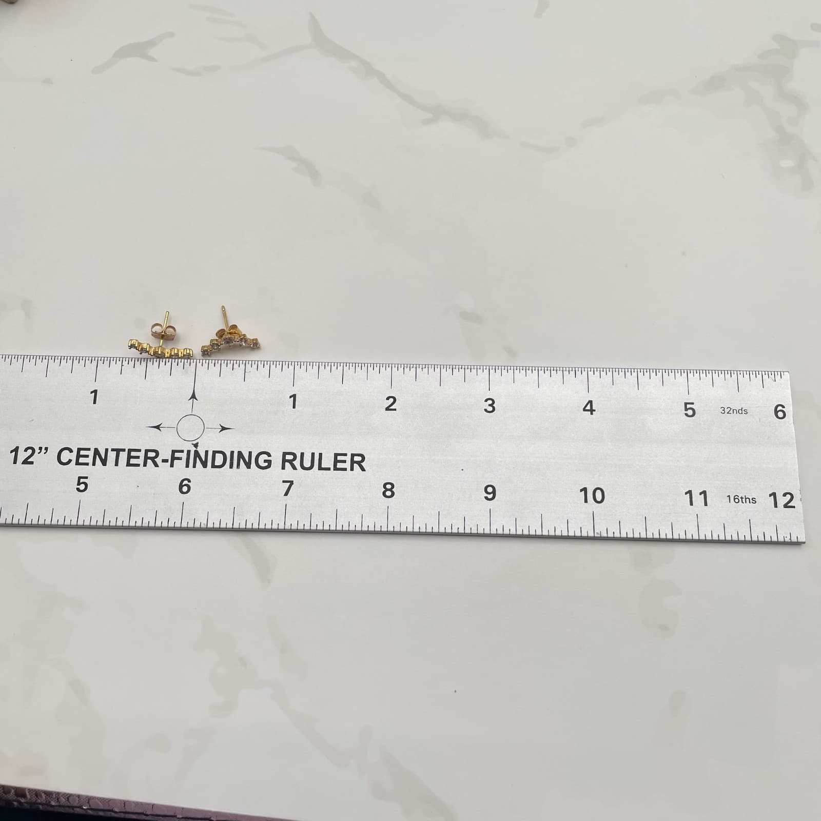 Vintage Gold Tone Cluster Climber Stud Earrings with Rhinestone Butterfly - Thumbnail 2